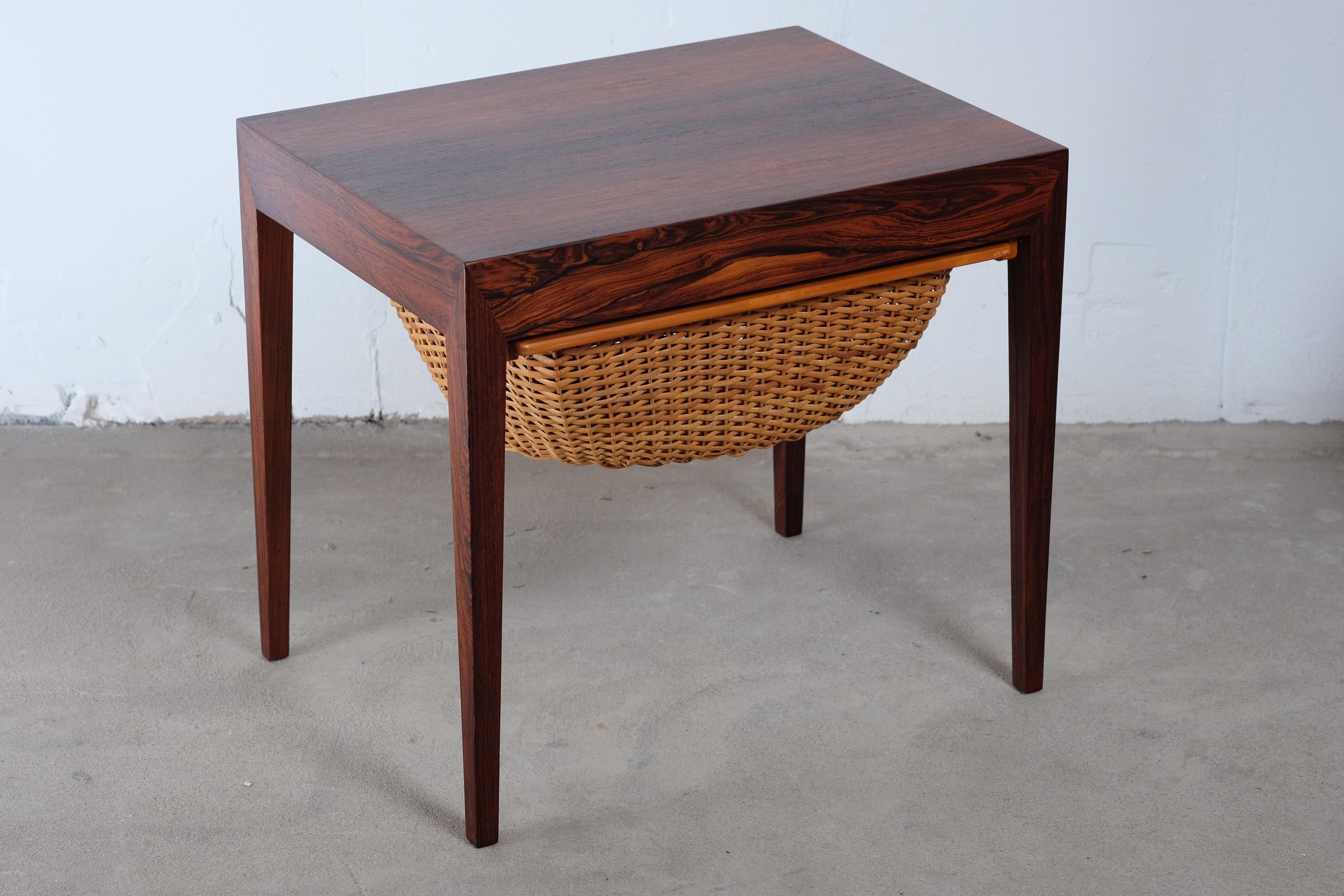 Rosewood Sewing Tables by Severin Hansen for Haslev Møbelsnedkeri, Set of 2 In Excellent Condition In Middelfart, Fyn
