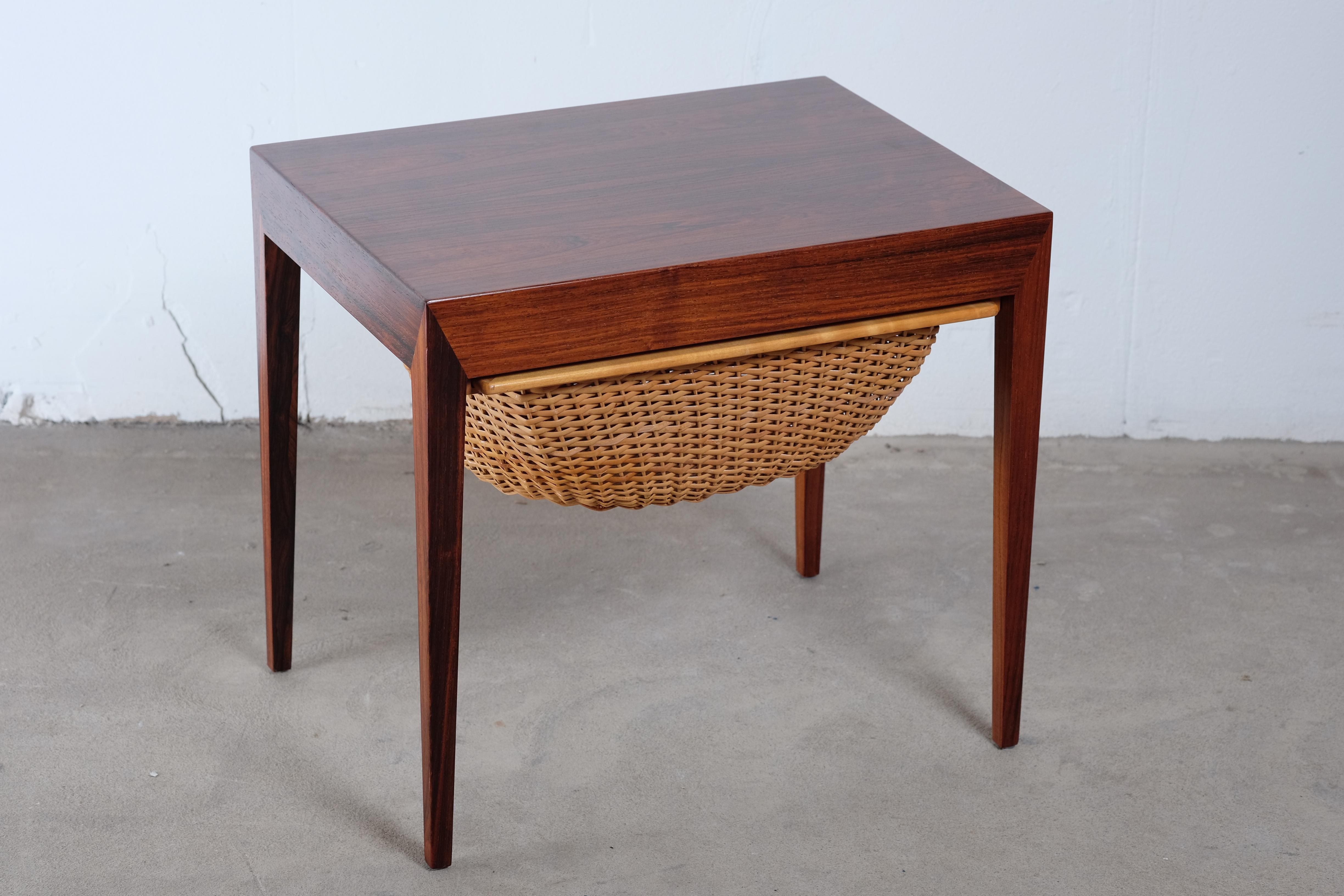 Mid-20th Century Rosewood Sewing Tables by Severin Hansen for Haslev Møbelsnedkeri, Set of 2
