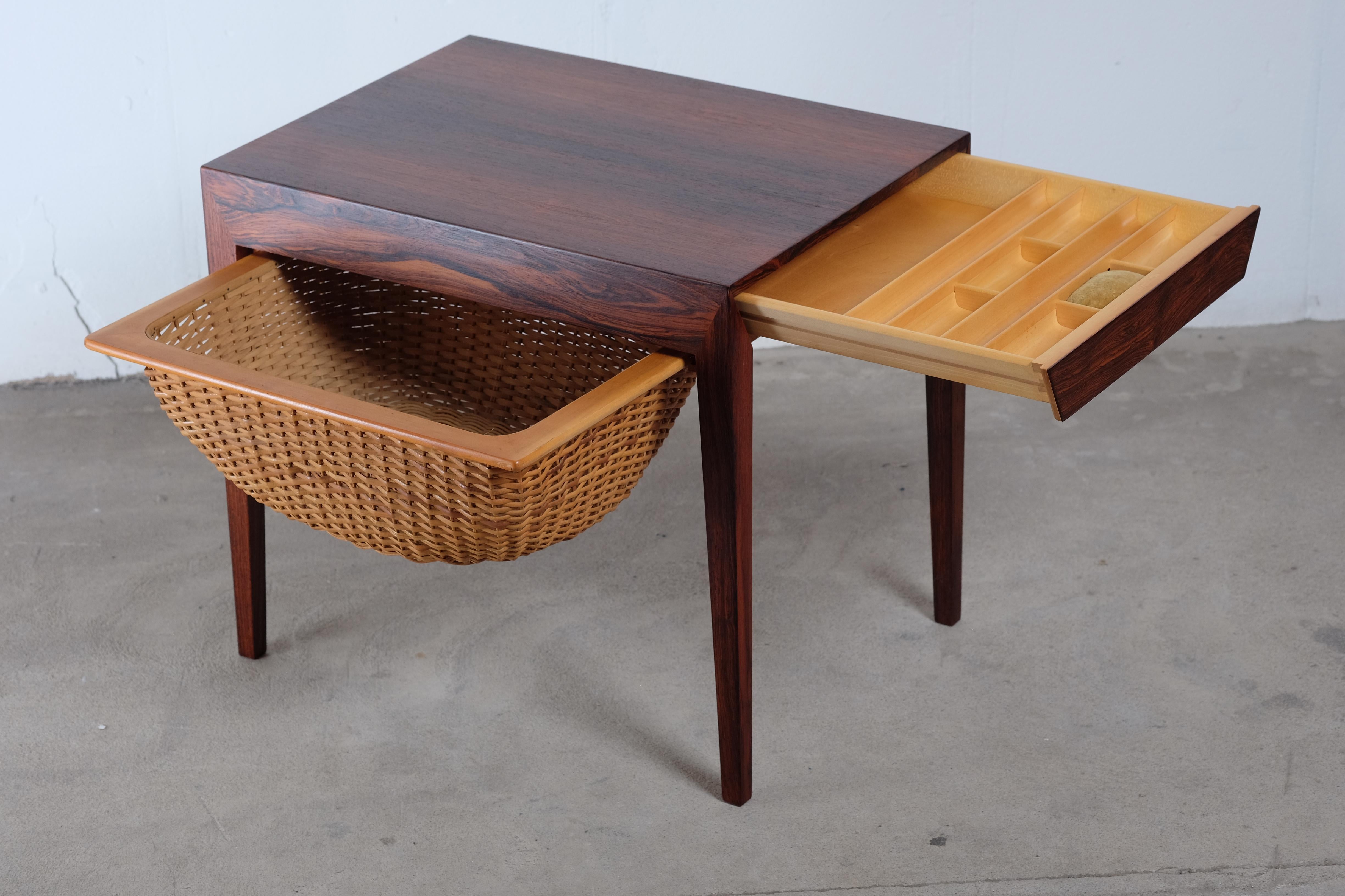 Rosewood Sewing Tables by Severin Hansen for Haslev Møbelsnedkeri, Set of 2 3