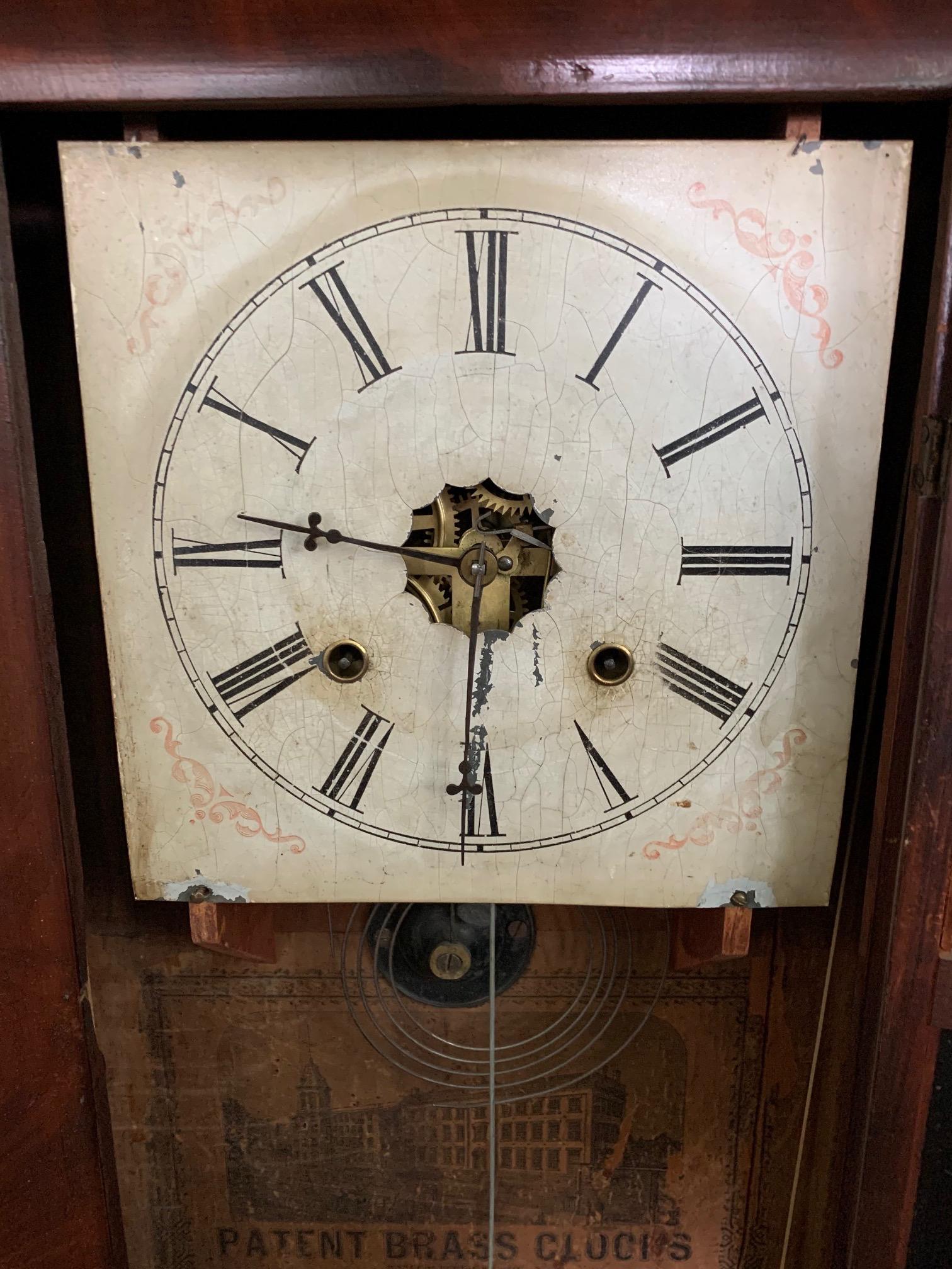 Rosenholz-Regaluhr von Ansonia Clock Company. Messing und Kupfer, 19. Jahrhundert (Glas) im Angebot