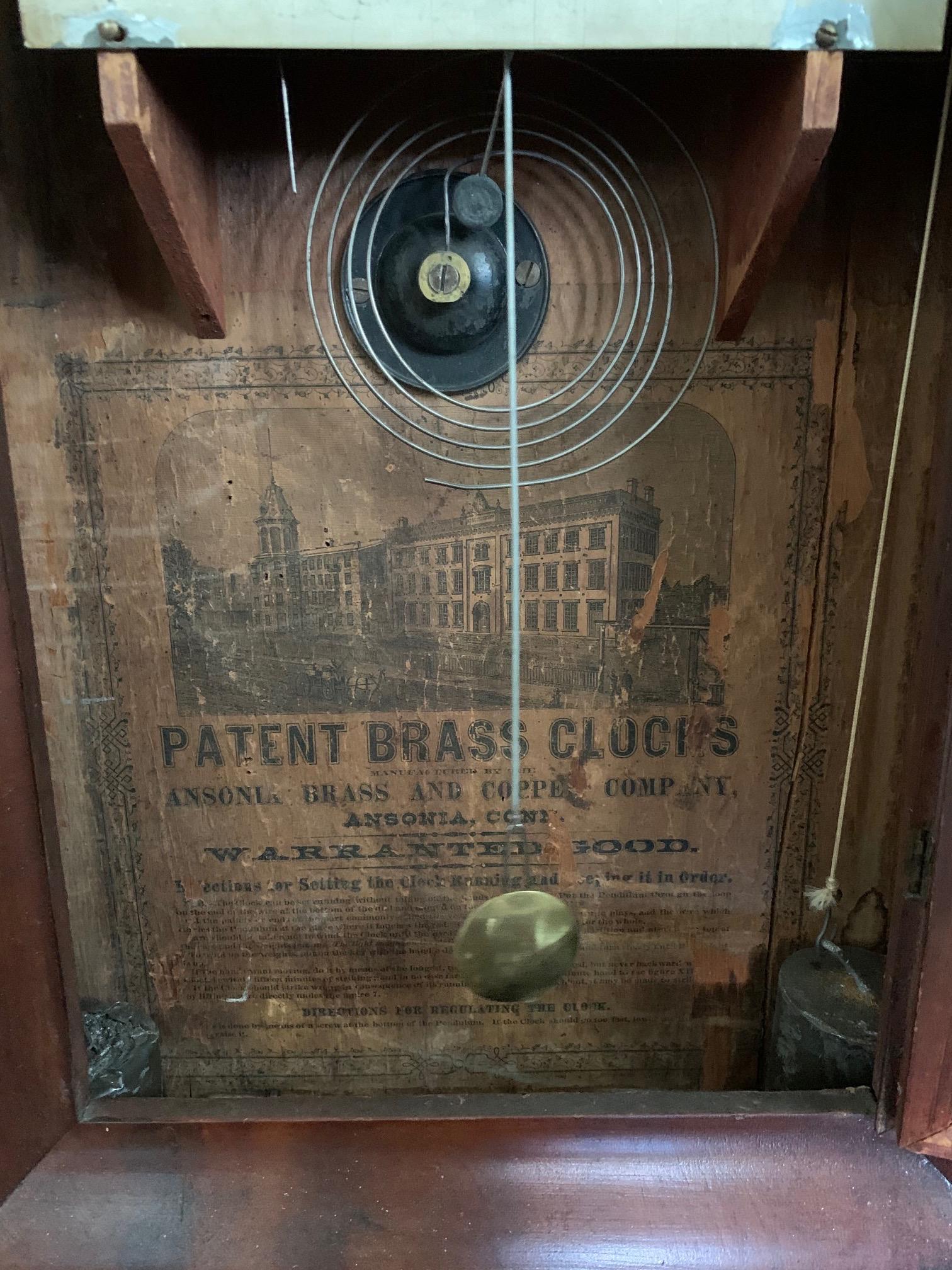Rosenholz-Regaluhr von Ansonia Clock Company. Messing und Kupfer, 19. Jahrhundert im Angebot 2