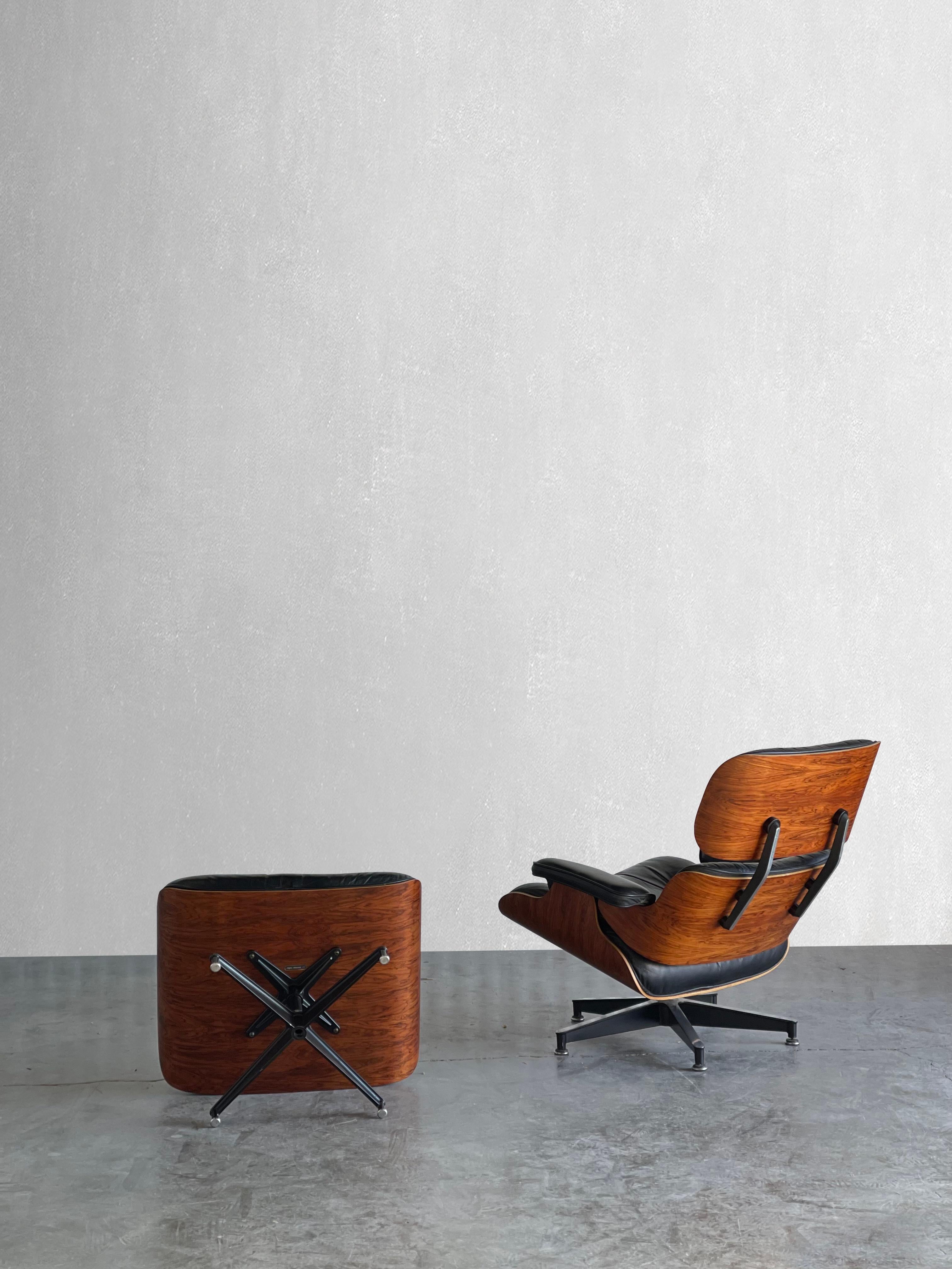 Chaise longue et ottoman Eames en bois de rose, 3e génération 2