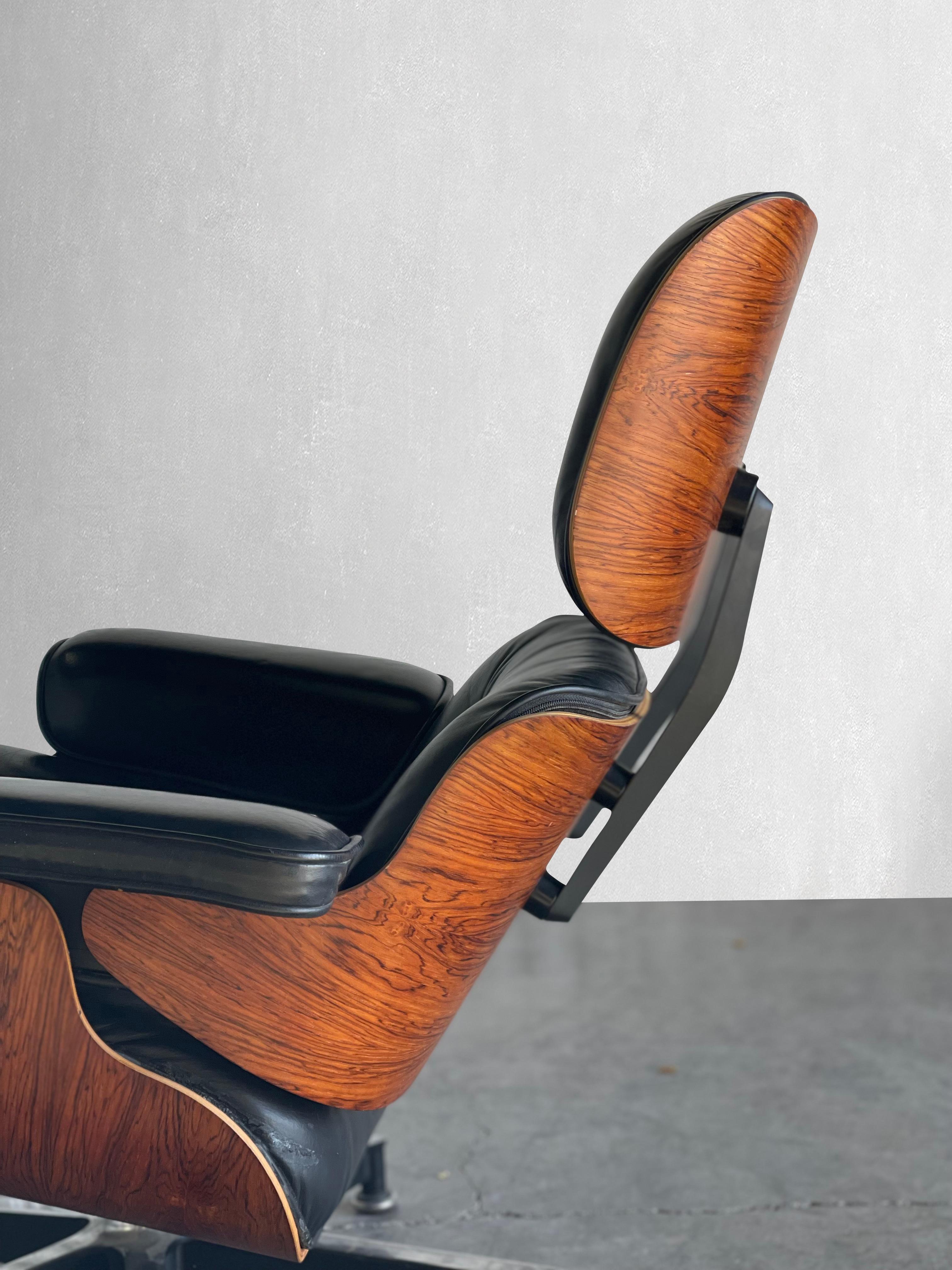 Chaise longue et ottoman Eames en bois de rose, 3e génération 3