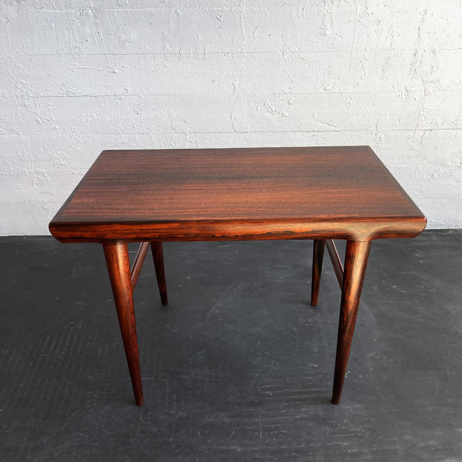 Rosewood Side Table By Johannes Andersen For CFC Silkeborg, Denmark In Good Condition For Sale In Brooklyn, NY