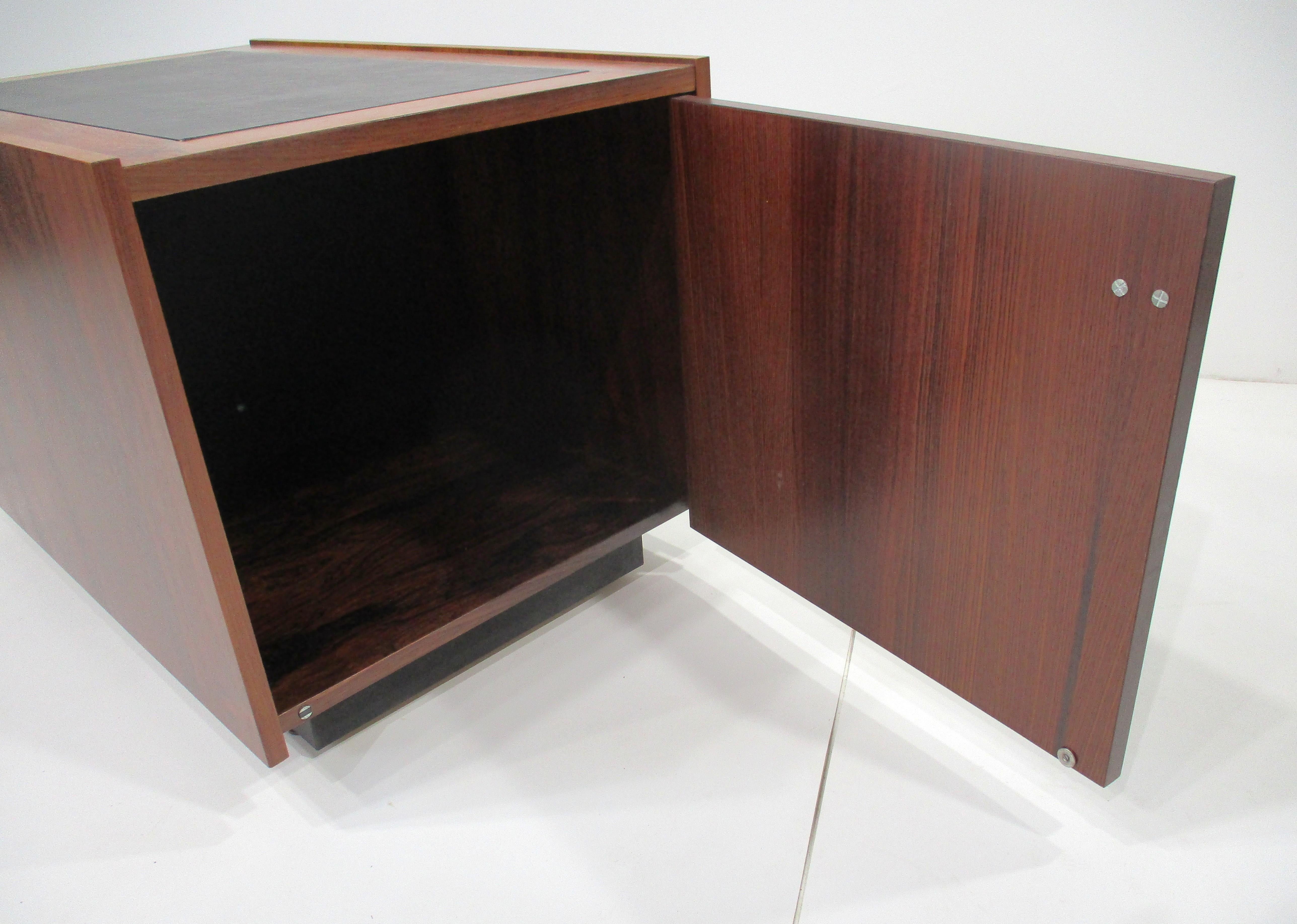 Danish Johanner Sorth Rosewood Side Table Cube by Bornholm Denmark For Sale