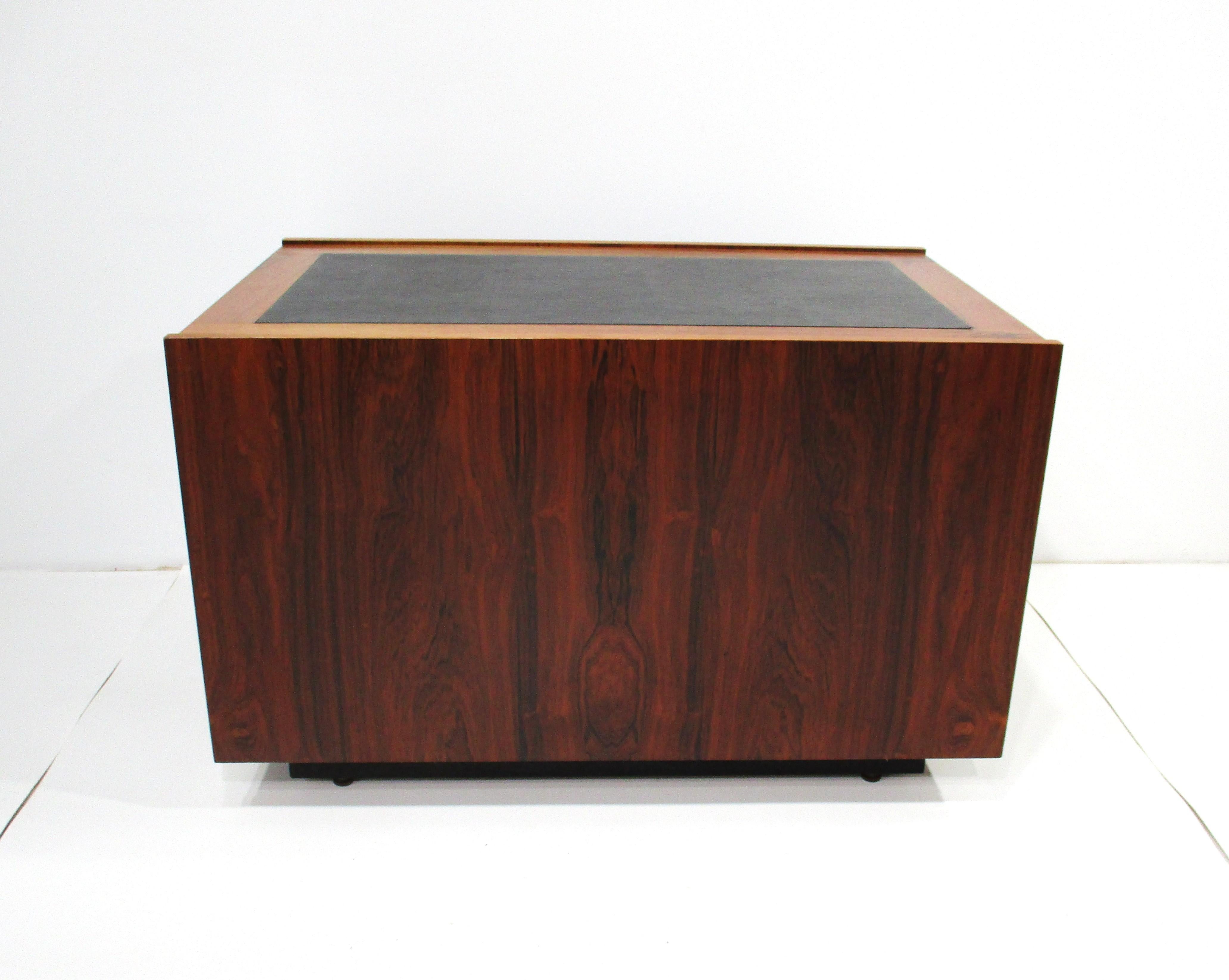 20th Century Johanner Sorth Rosewood Side Table Cube by Bornholm Denmark For Sale