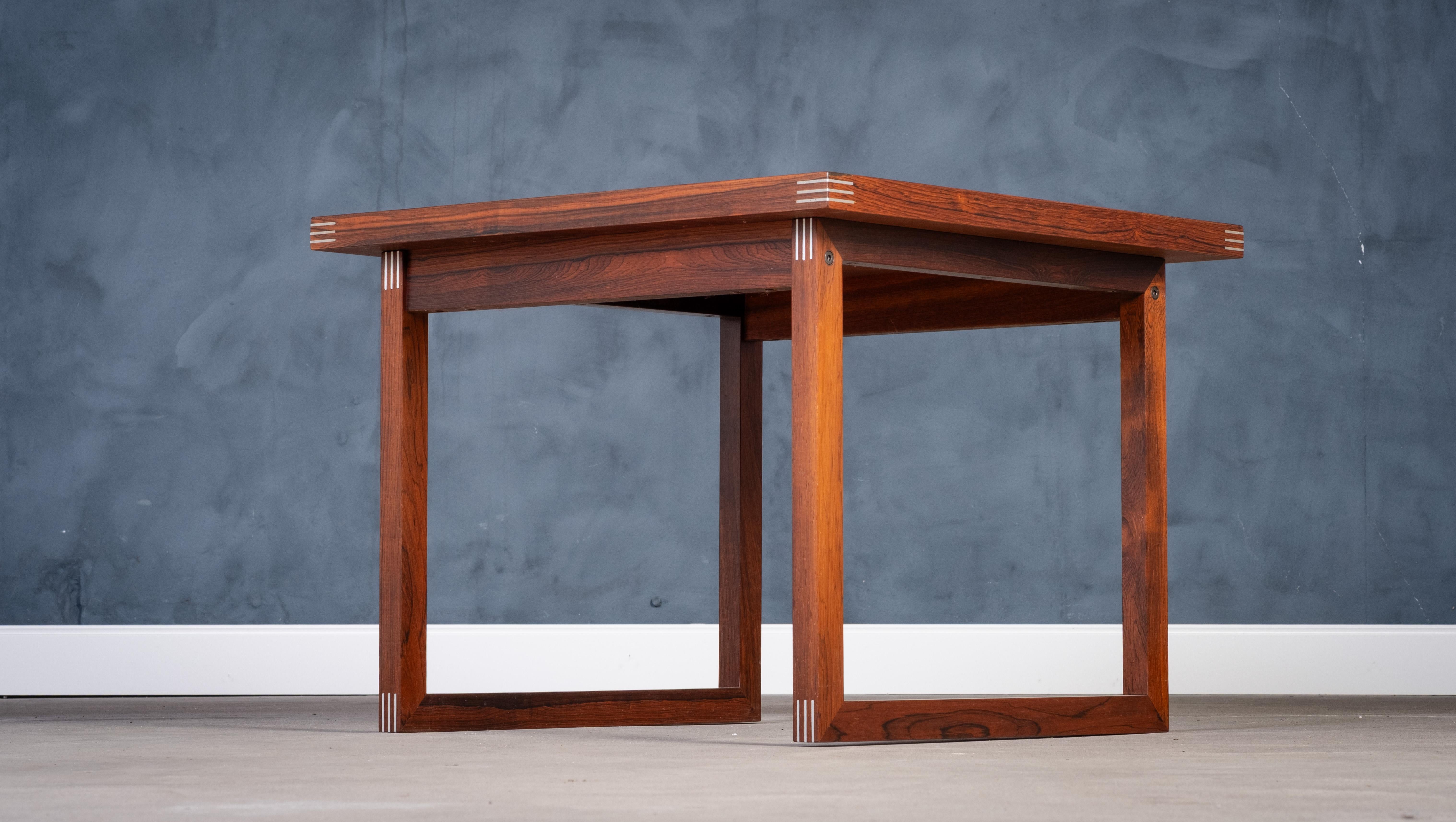 Mesas auxiliares de palisandro de Rud Thygesen para Heltborg Møbelfabrik, años 60, set de 2 en Bueno estado para la venta en Nørre Aaby, DK