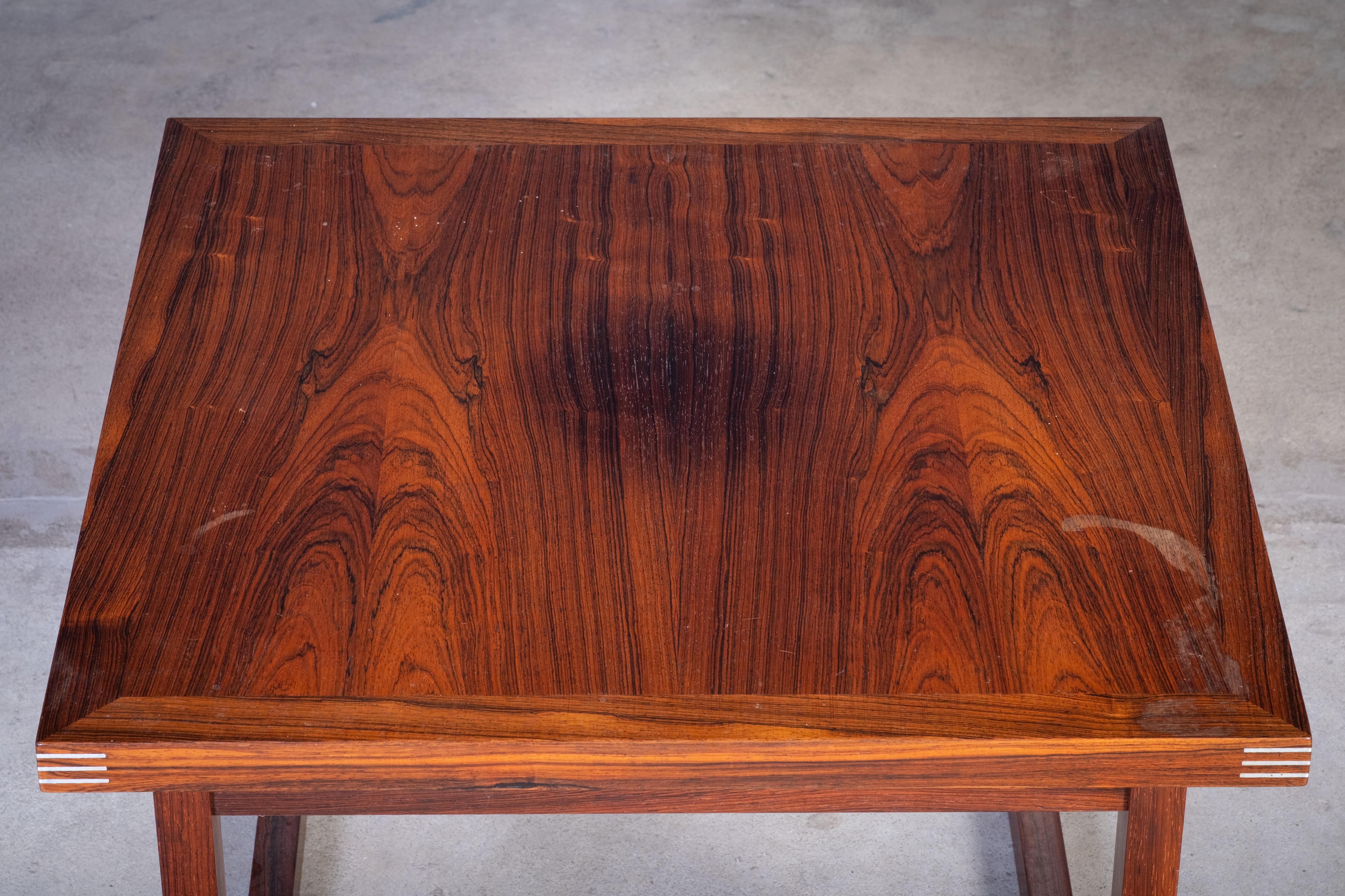 Mesas auxiliares de palisandro de Rud Thygesen para Heltborg Møbelfabrik, años 60, set de 2 Palo de rosa en venta