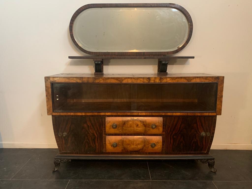 Glass Rosewood Sideboard, 1920s