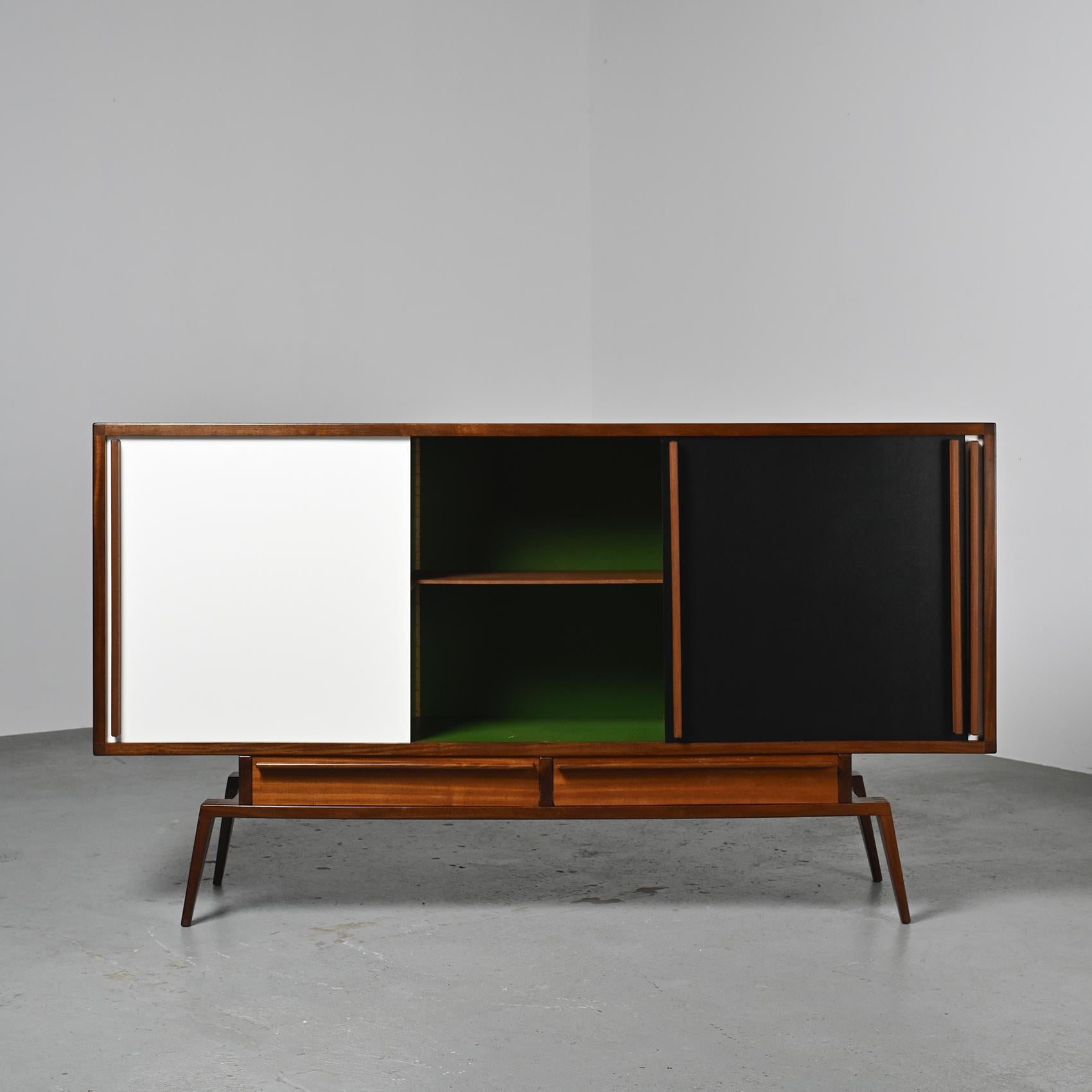 Rosewood Sideboard by André Sornay, circa 1950 In Good Condition In VILLEURBANNE, FR