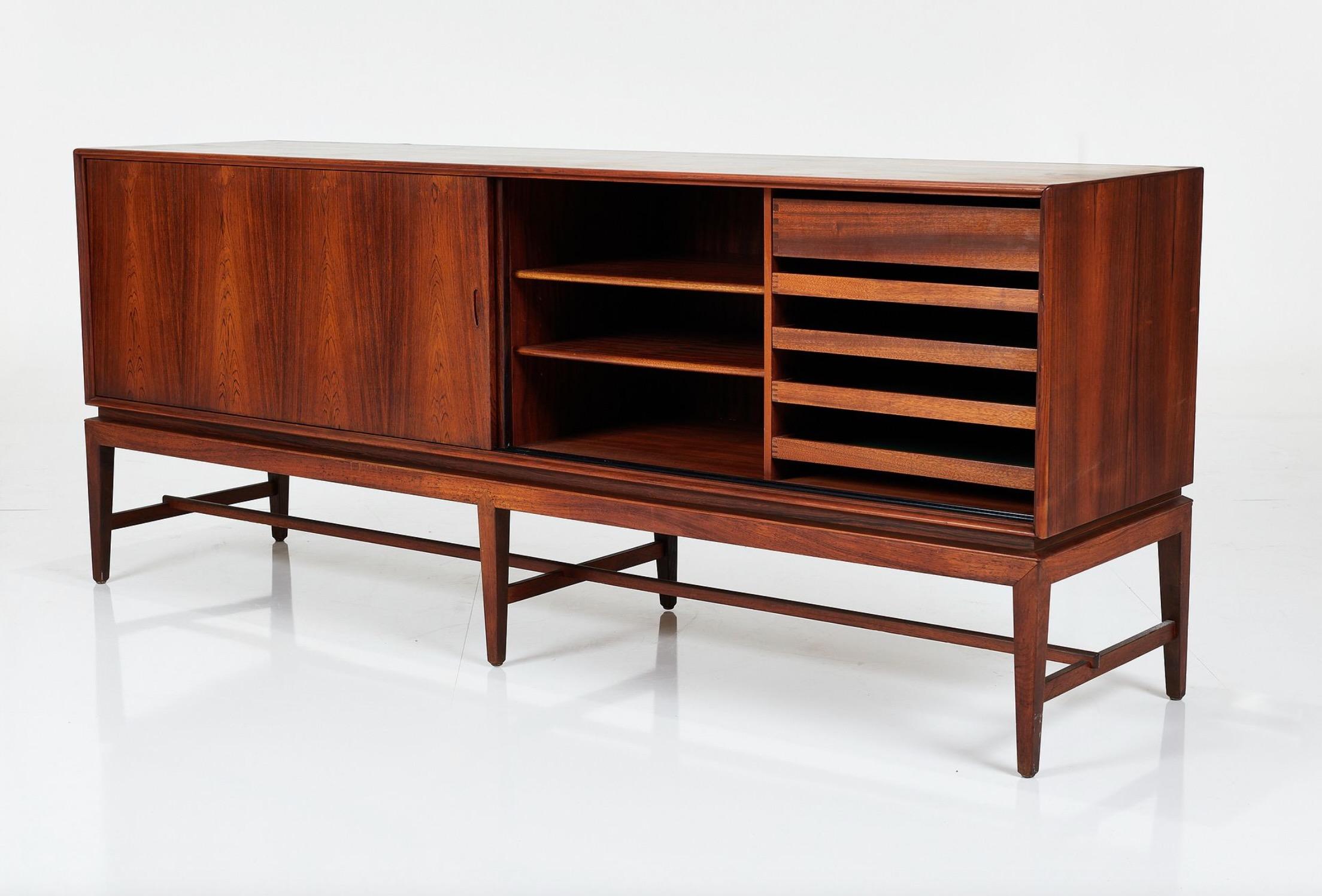 Rosewood sideboard by Severin Hansen by Haslev Møbelsnedkeri, 1960's In Good Condition For Sale In Los Angeles, CA