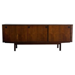 Rosewood Sideboard Long Sliding Door Credenza Denmark Mid-Century Modern 1960s