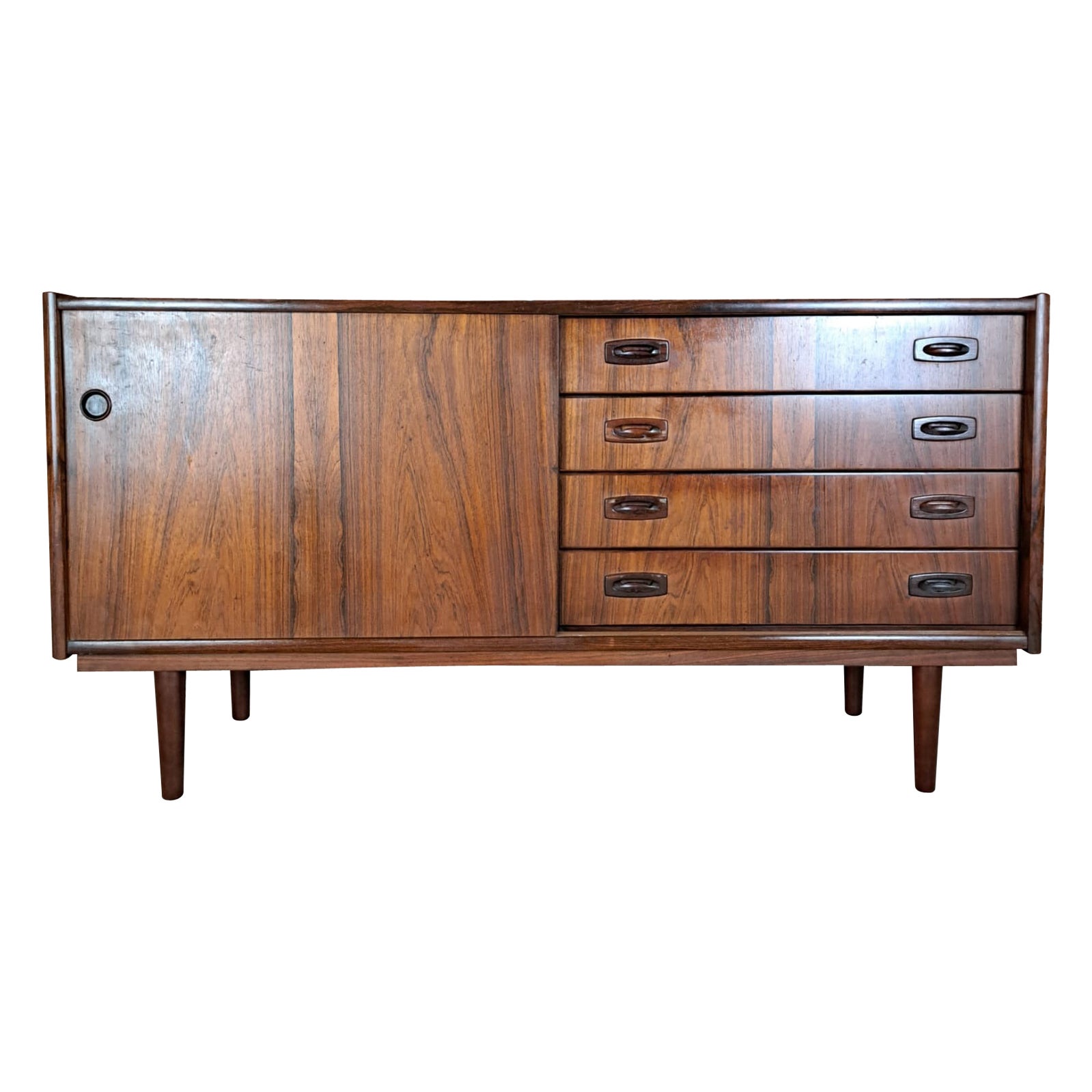 Aparador de palisandro con cajonera, Dinamarca, 1960