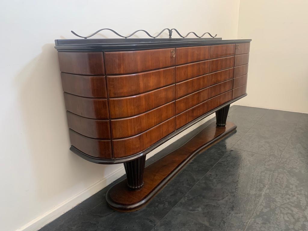 Italian Rosewood Sideboard with Mahogany Interior For Sale