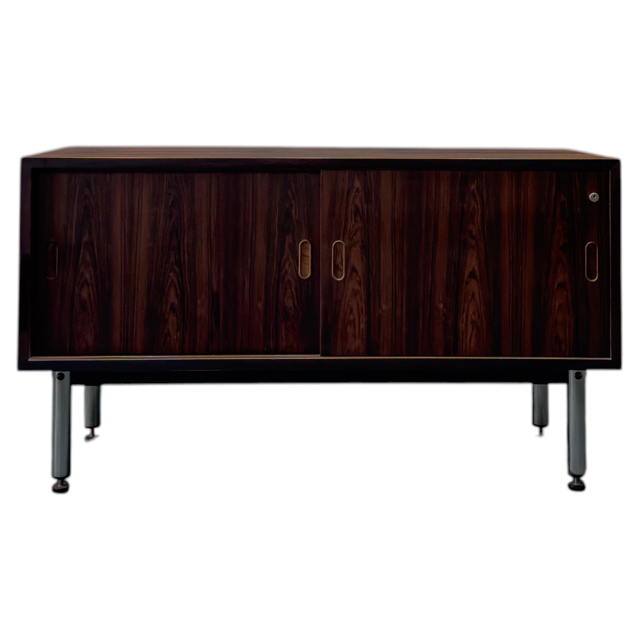 Rosewood Sideboard with Metal Legs For Sale