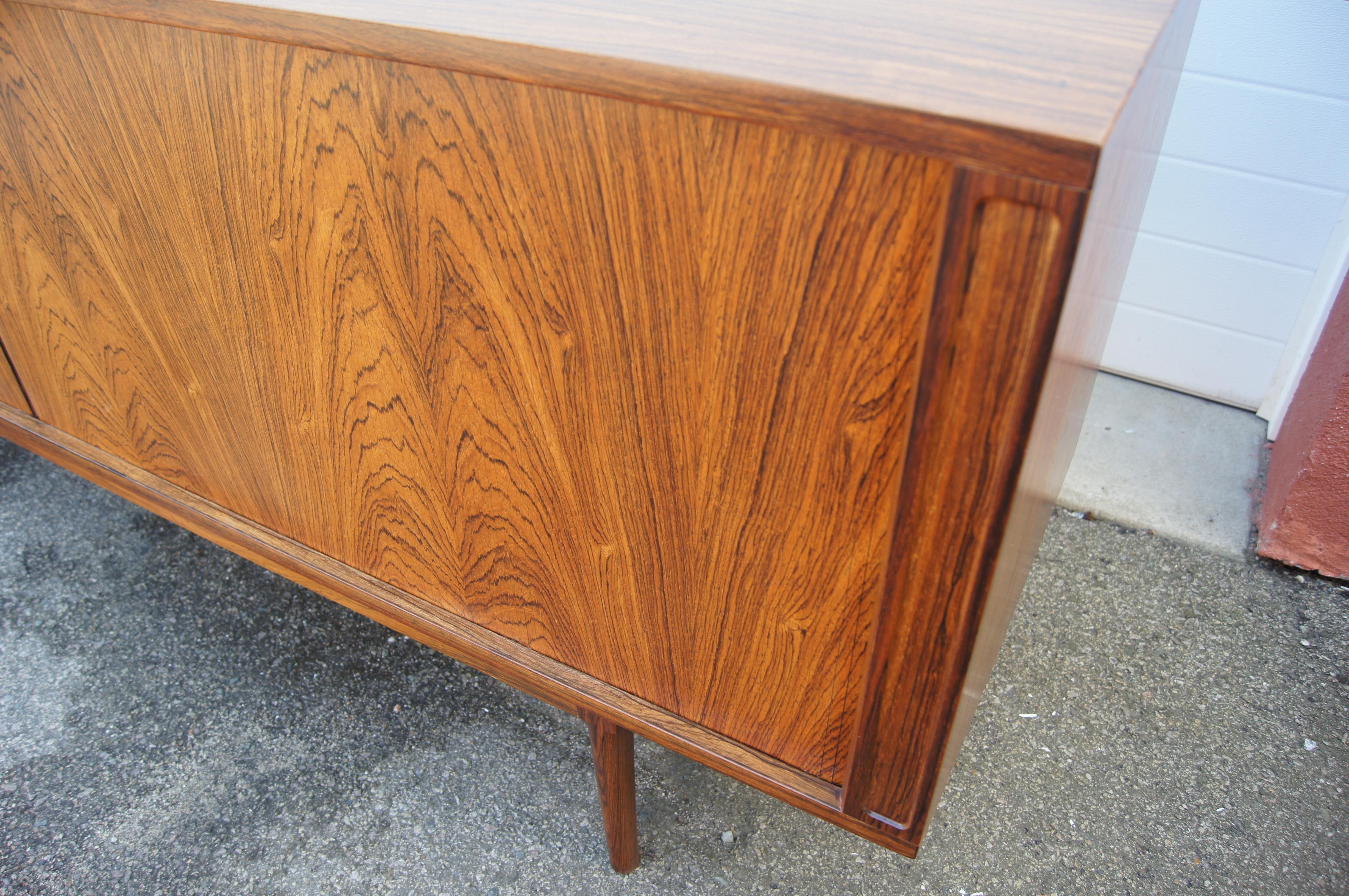 Rosewood Sideboard with Tambour Doors by Peter Løvig Nielsen for Løvig Dansk In Good Condition In Dorchester, MA