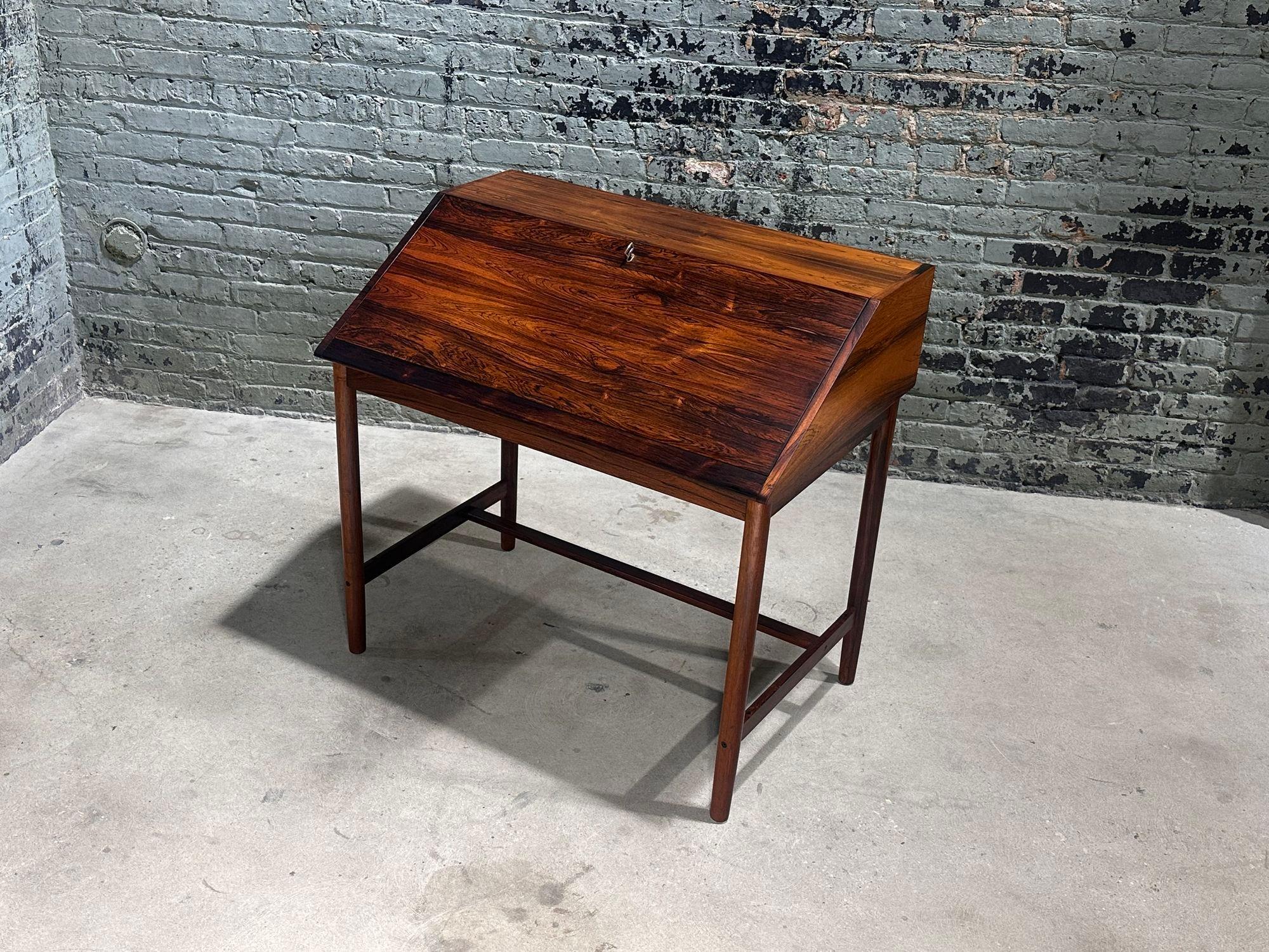 Mid-Century Modern Rosewood Slant Front Desk by Sykky Iven Blode Blindheim, Norway 1960