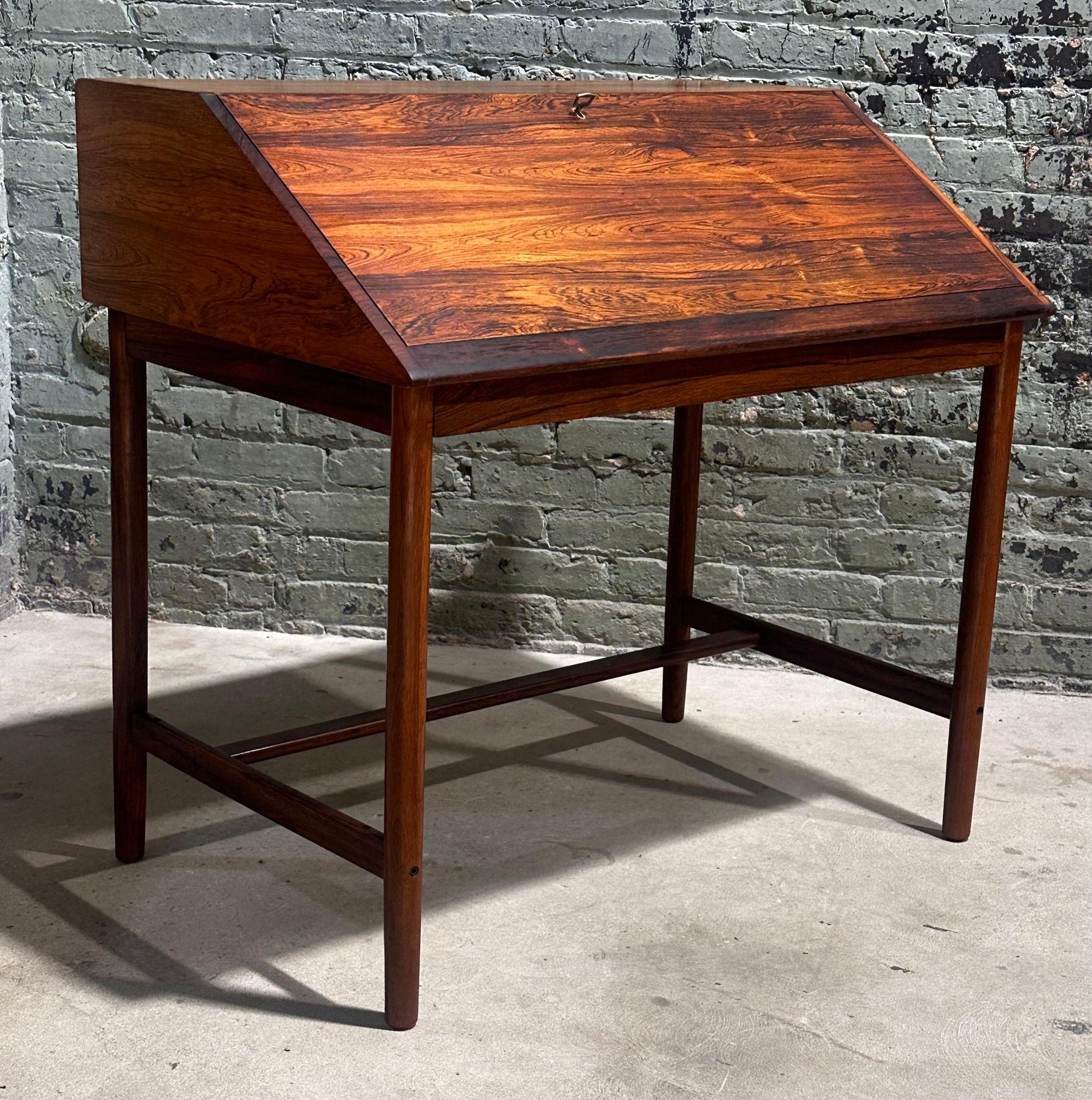 Norwegian Rosewood Slant Front Desk by Sykky Iven Blode Blindheim, Norway 1960