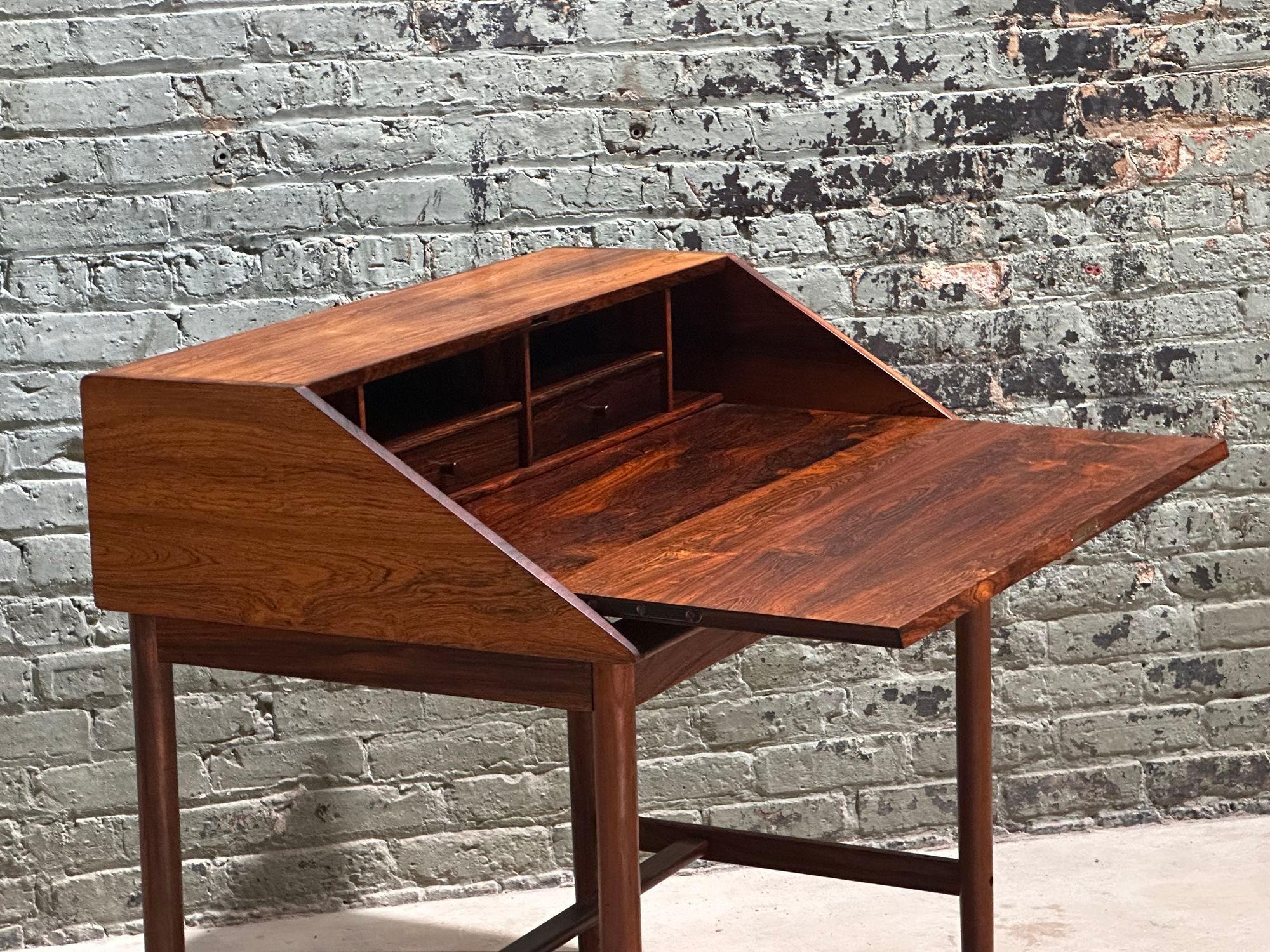 Mid-20th Century Rosewood Slant Front Desk by Sykky Iven Blode Blindheim, Norway 1960