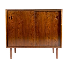 Rosewood Slide Door Cabinet, Made in Denmark, 1960s
