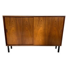Rosewood Slide Door Cabinet Solid Frame, Hellerup, Denmark, 1960s