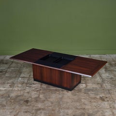 Rosewood Sliding Coffee Bar Table by E. Pedersen & Søn, c. 1950s