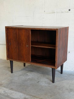Rosewood Sliding-Door Sideboard Danish Mid-Century Modern 1960s