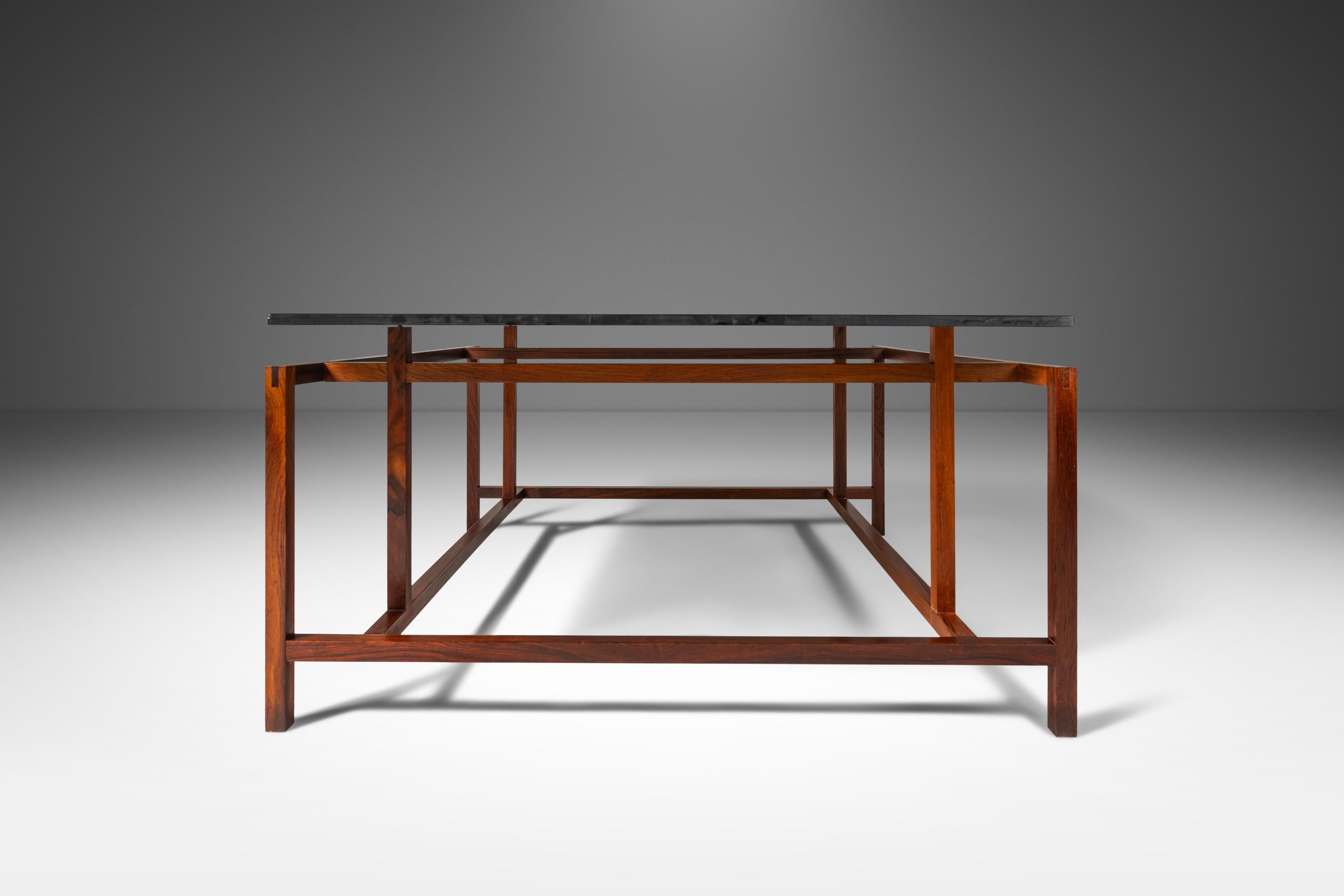 Rosewood & Smoked Glass Coffee Table by Henning Nørgaard, Denmark, c. 1960's For Sale 5