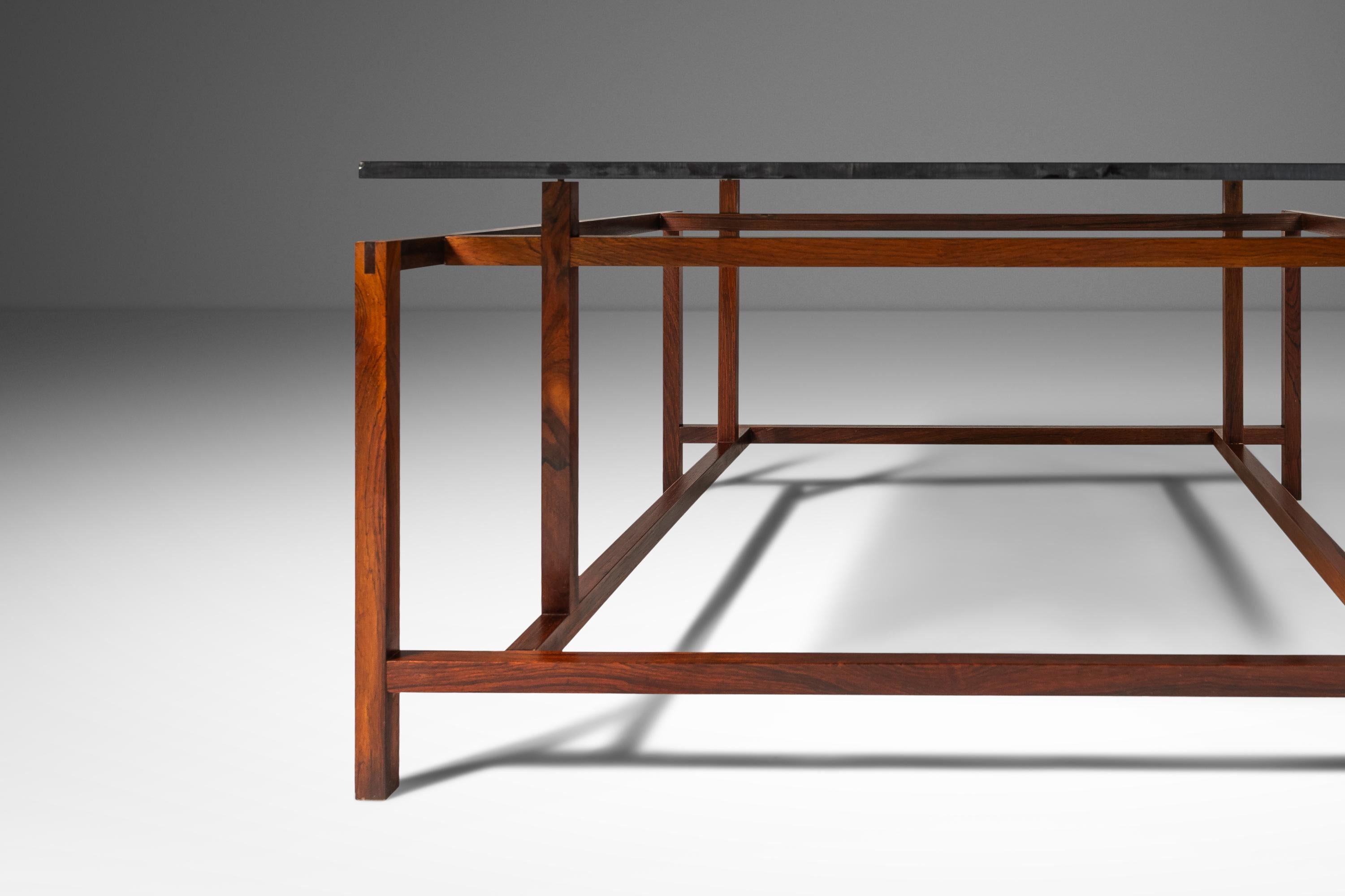 Rosewood & Smoked Glass Coffee Table by Henning Nørgaard, Denmark, c. 1960's For Sale 10