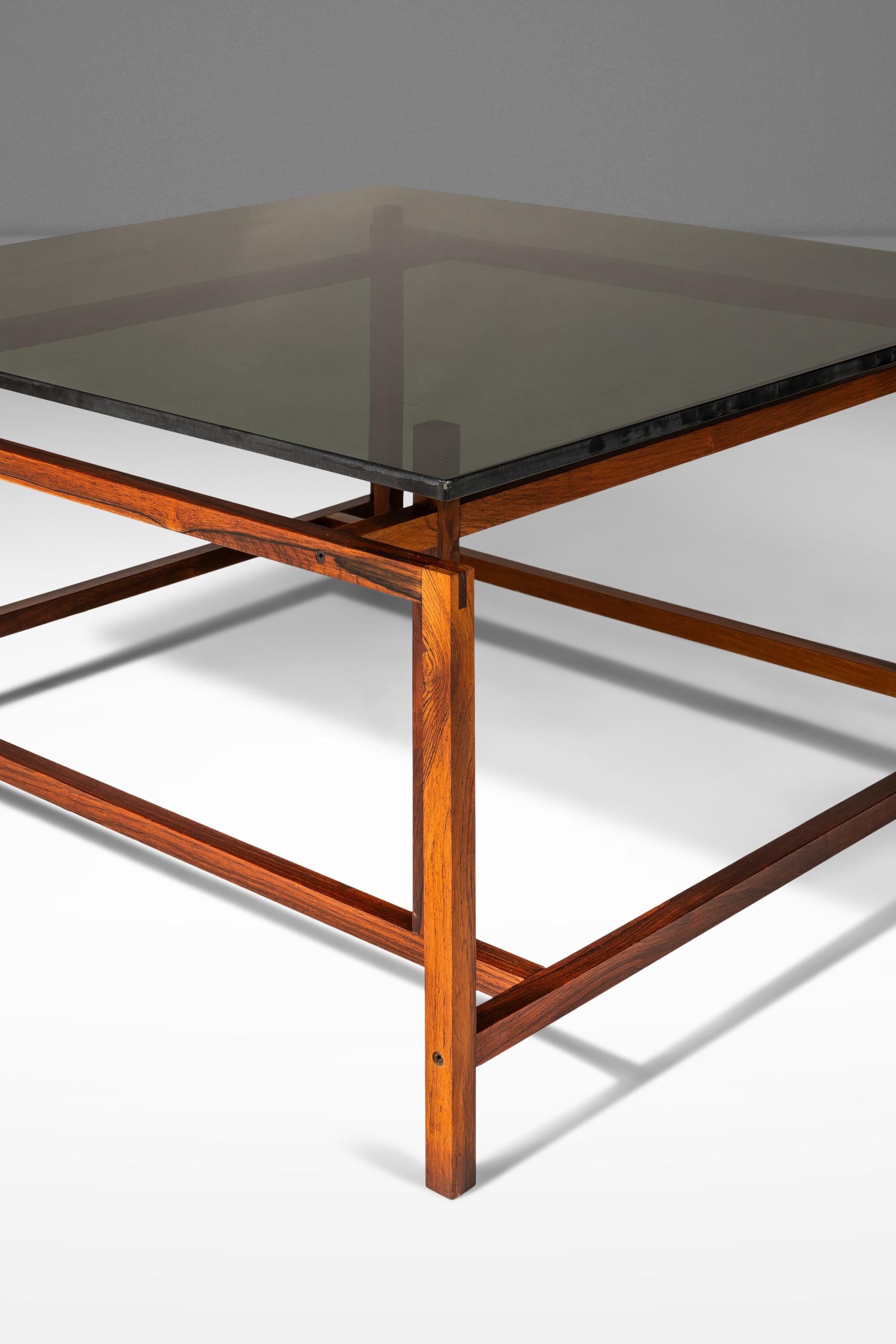 Rosewood & Smoked Glass Coffee Table by Henning Nørgaard, Denmark, c. 1960's For Sale 13