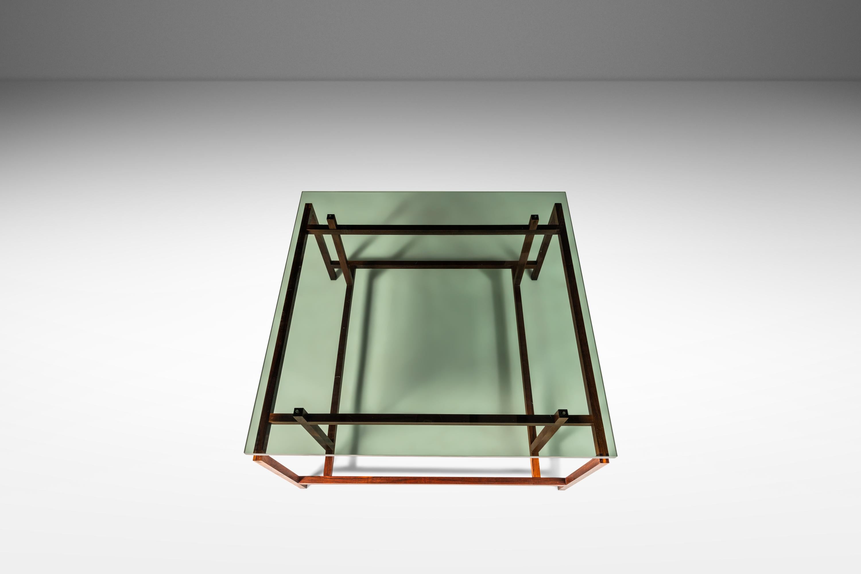Mid-Century Modern Rosewood & Smoked Glass Coffee Table by Henning Nørgaard, Denmark, c. 1960's For Sale