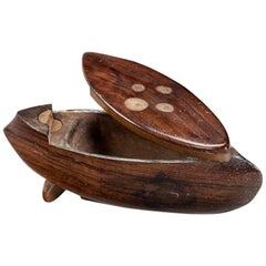 Rosewood Snuff Box in the Form of a Boat