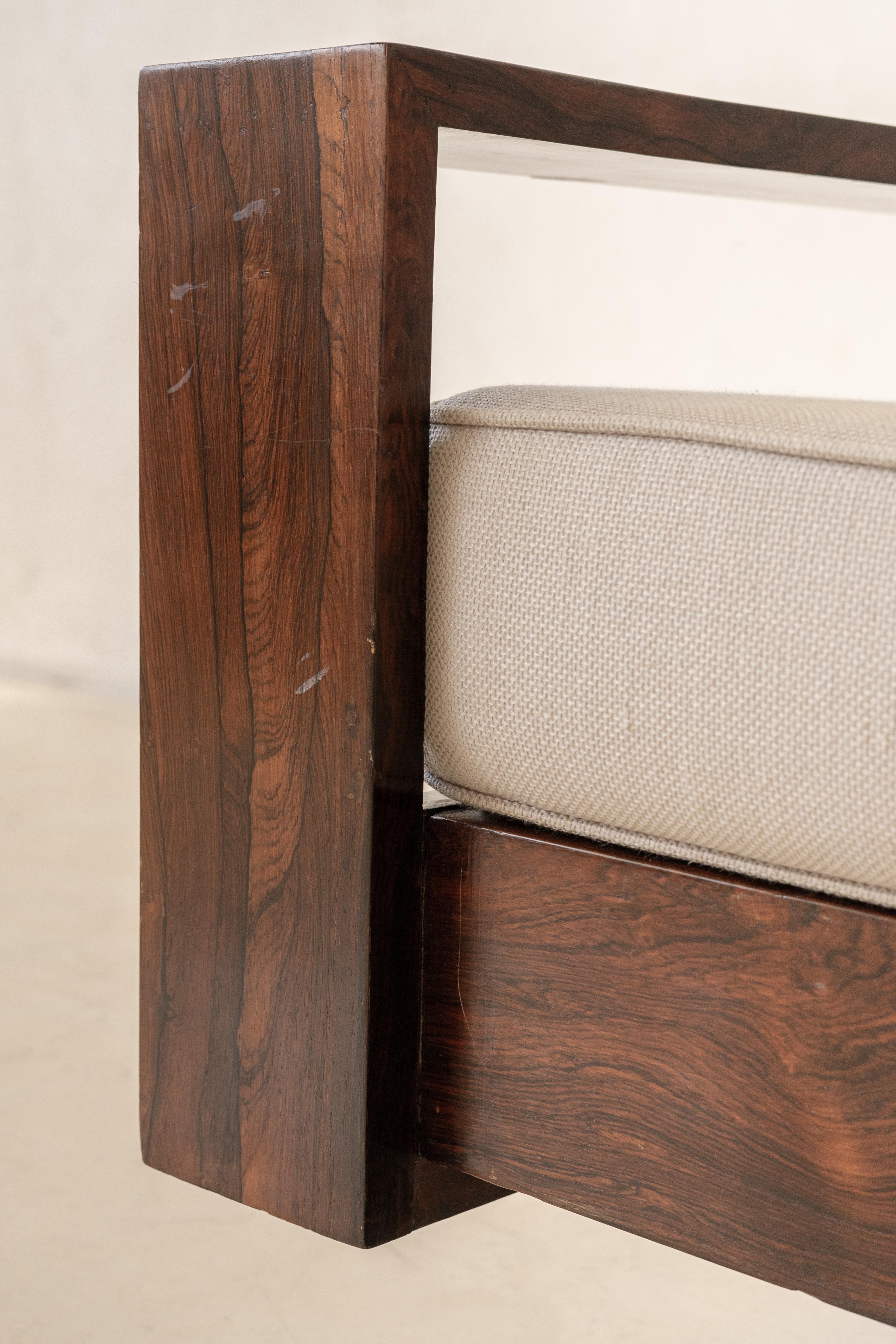 Rosewood Sofa by Fatima Arquitetura e Interiores, Brazilian Midcentury, 1960s For Sale 5