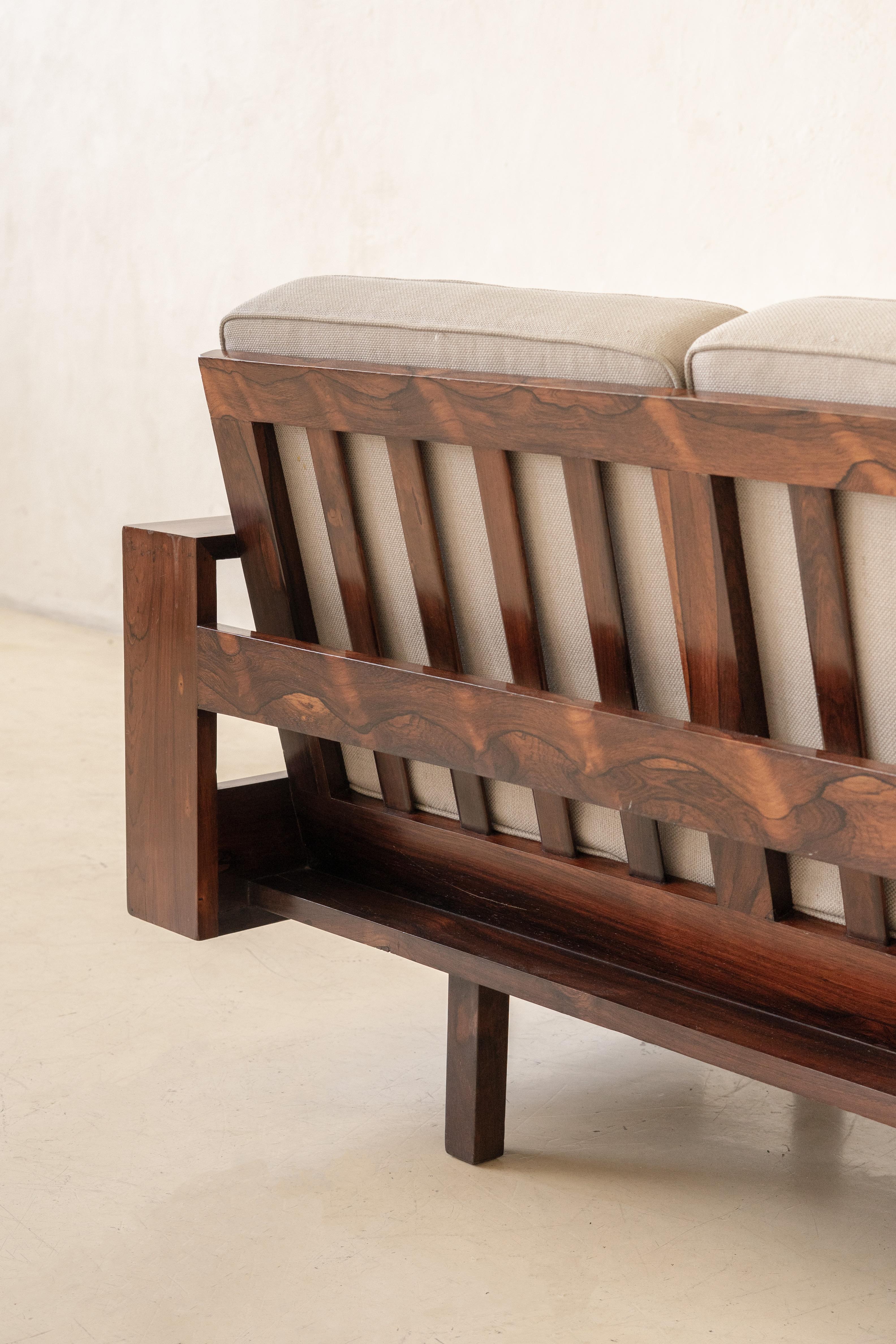 Rosewood Sofa by Fatima Arquitetura e Interiores, Brazilian Midcentury, 1960s For Sale 8