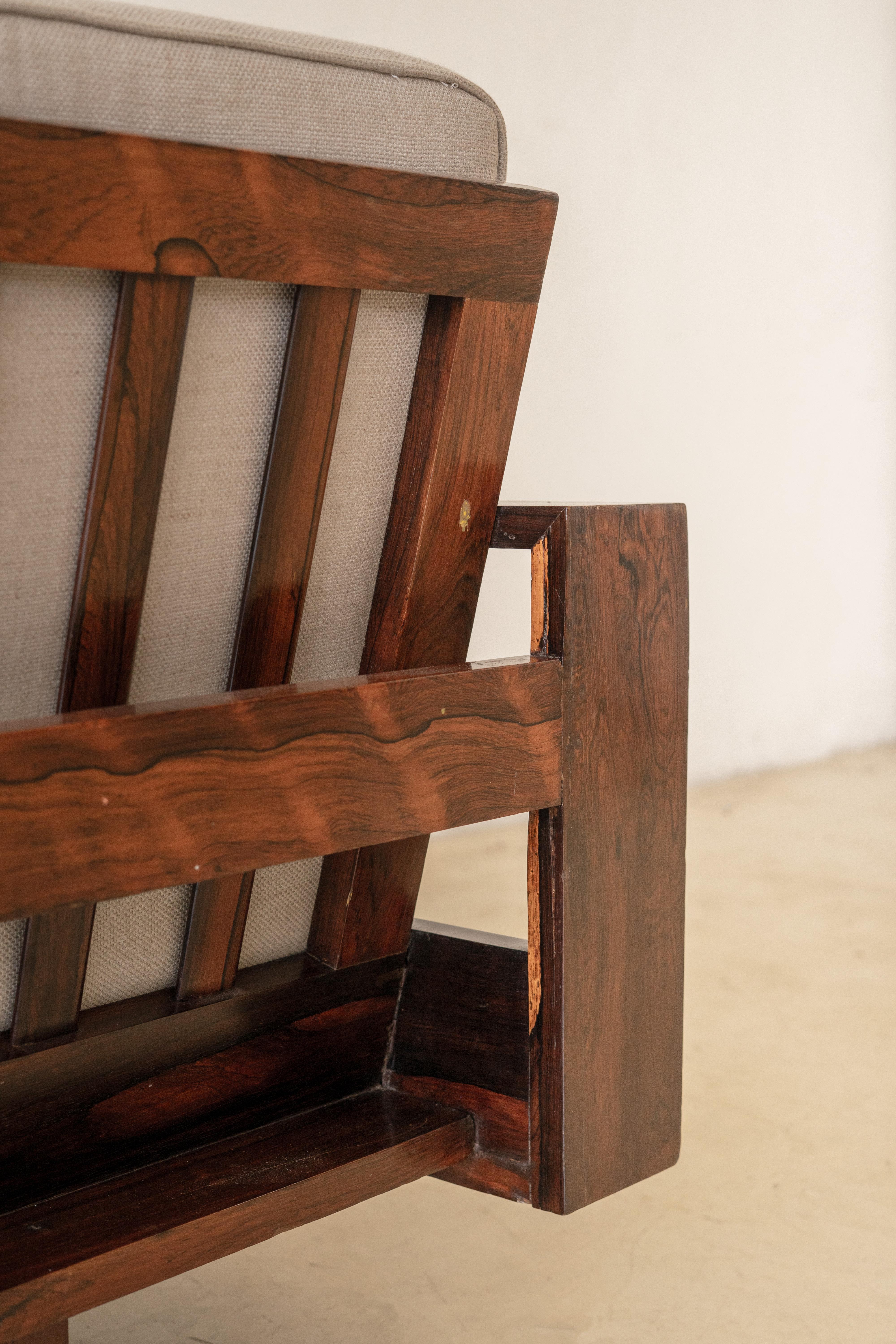 Rosewood Sofa by Fatima Arquitetura e Interiores, Brazilian Midcentury, 1960s For Sale 9