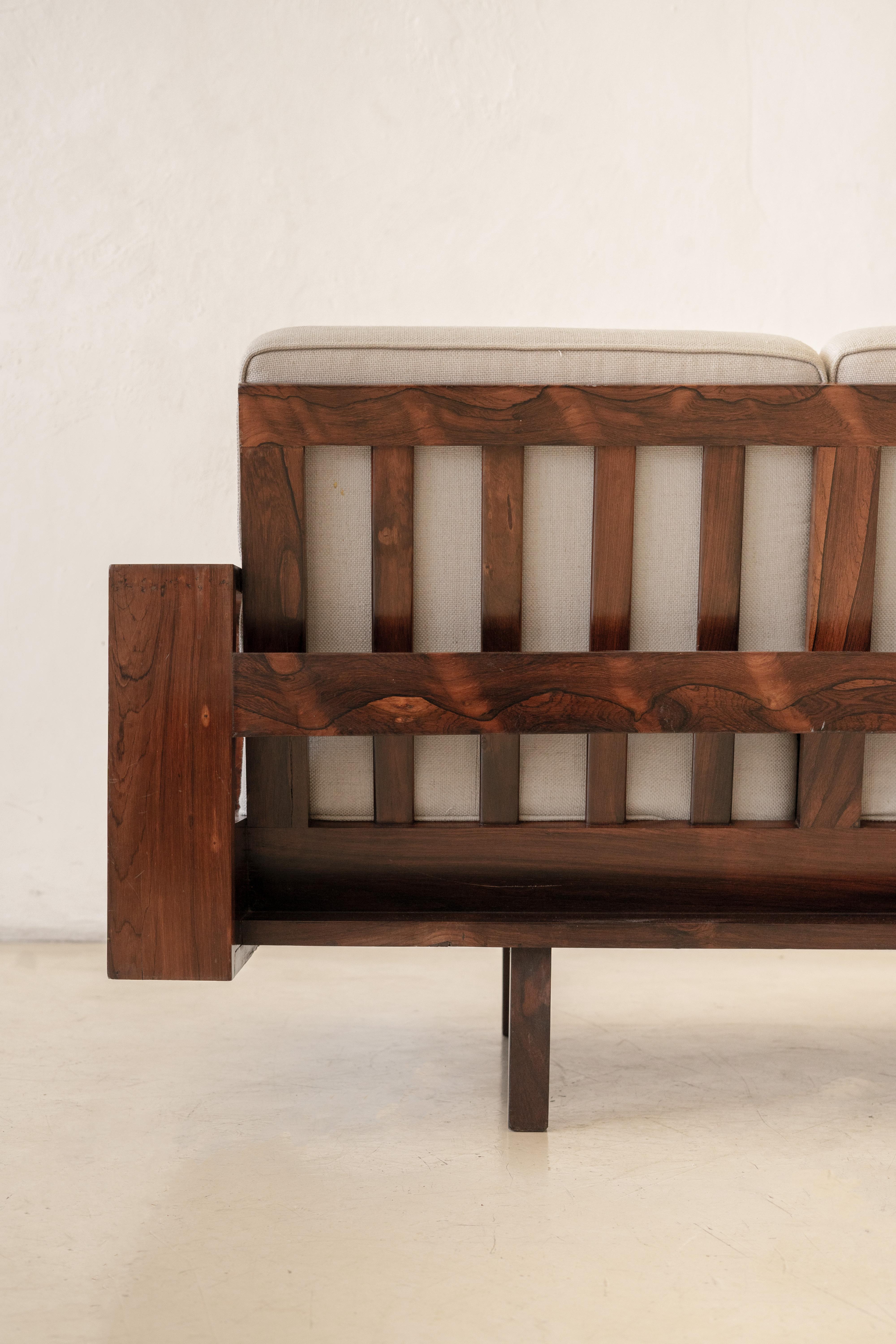 Rosewood Sofa by Fatima Arquitetura e Interiores, Brazilian Midcentury, 1960s For Sale 11