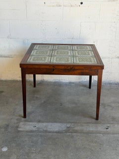 Rosewood Square Tile-Top Side Table Danish Mid-Century Modern 1960s