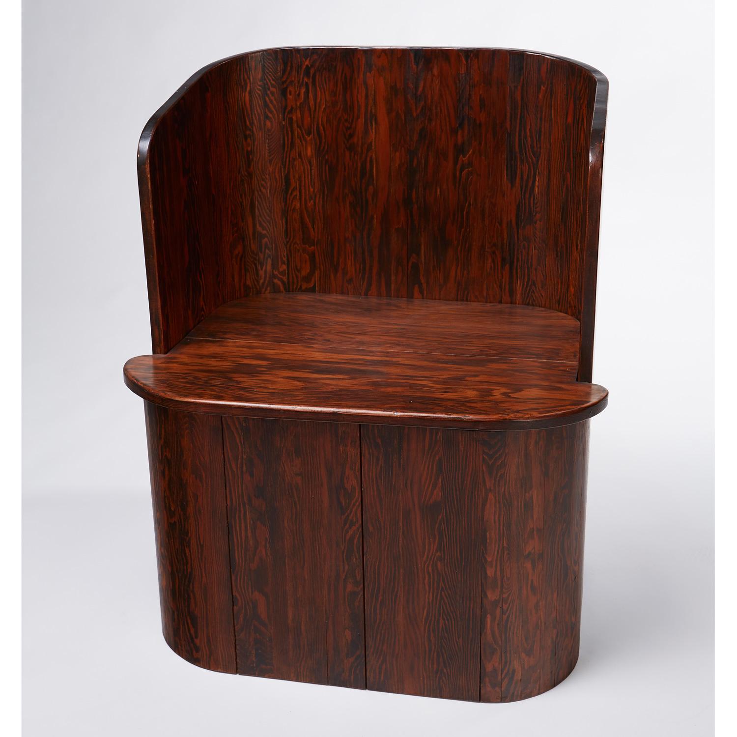 American Rosewood Stained Barrel Chair