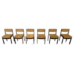 Rosewood Stained Beech Chairs, 1970s, Set of 6