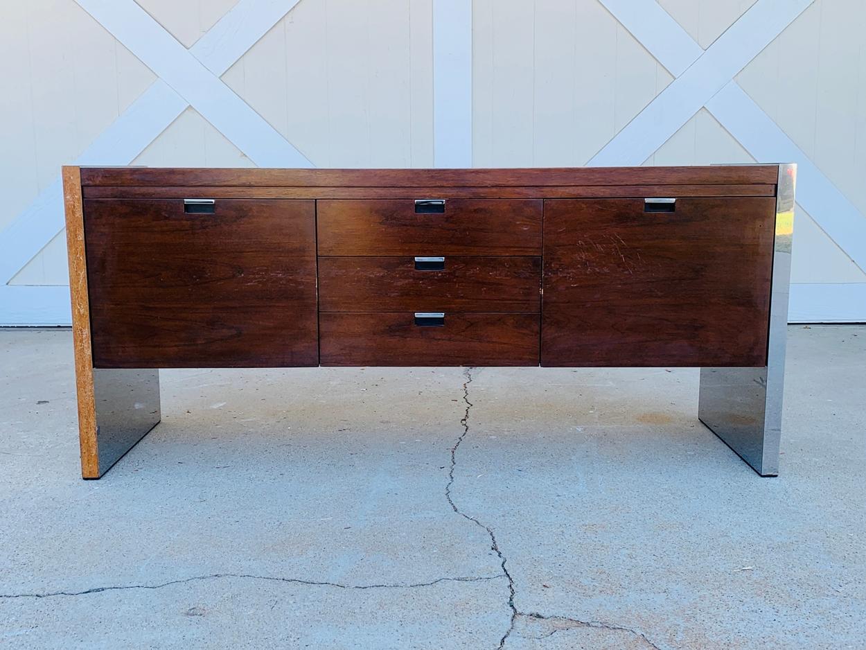 Rosewood & Stainless Credenza by Roger Sprunger/Dunbar 1