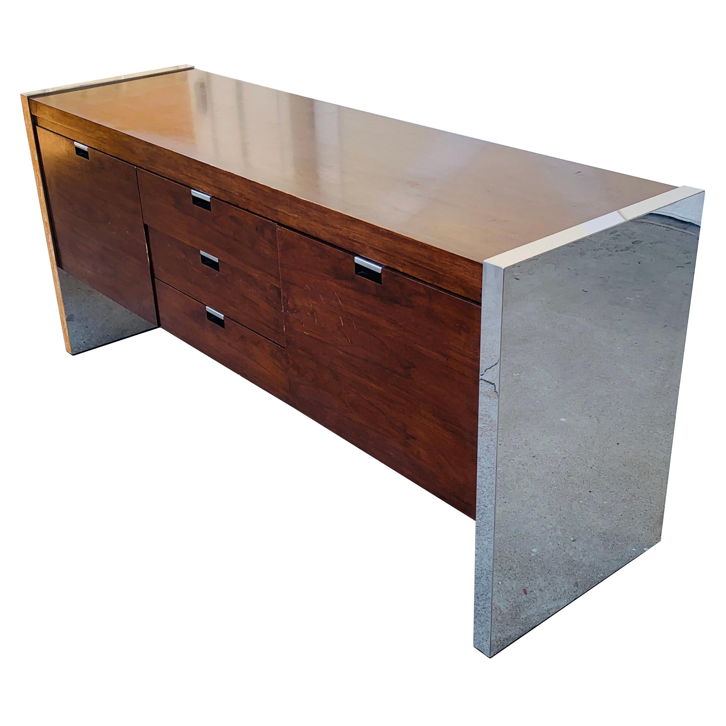 Rosewood & Stainless Credenza by Roger Sprunger/Dunbar