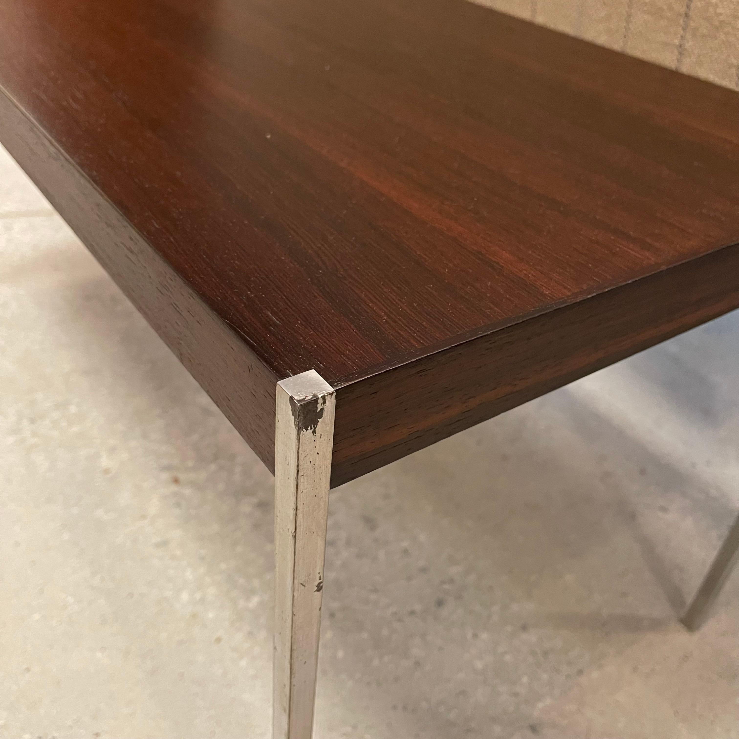 Rosewood & Steel Coffee Table By Uno & Östen Kristiansson For Luxus For Sale 4