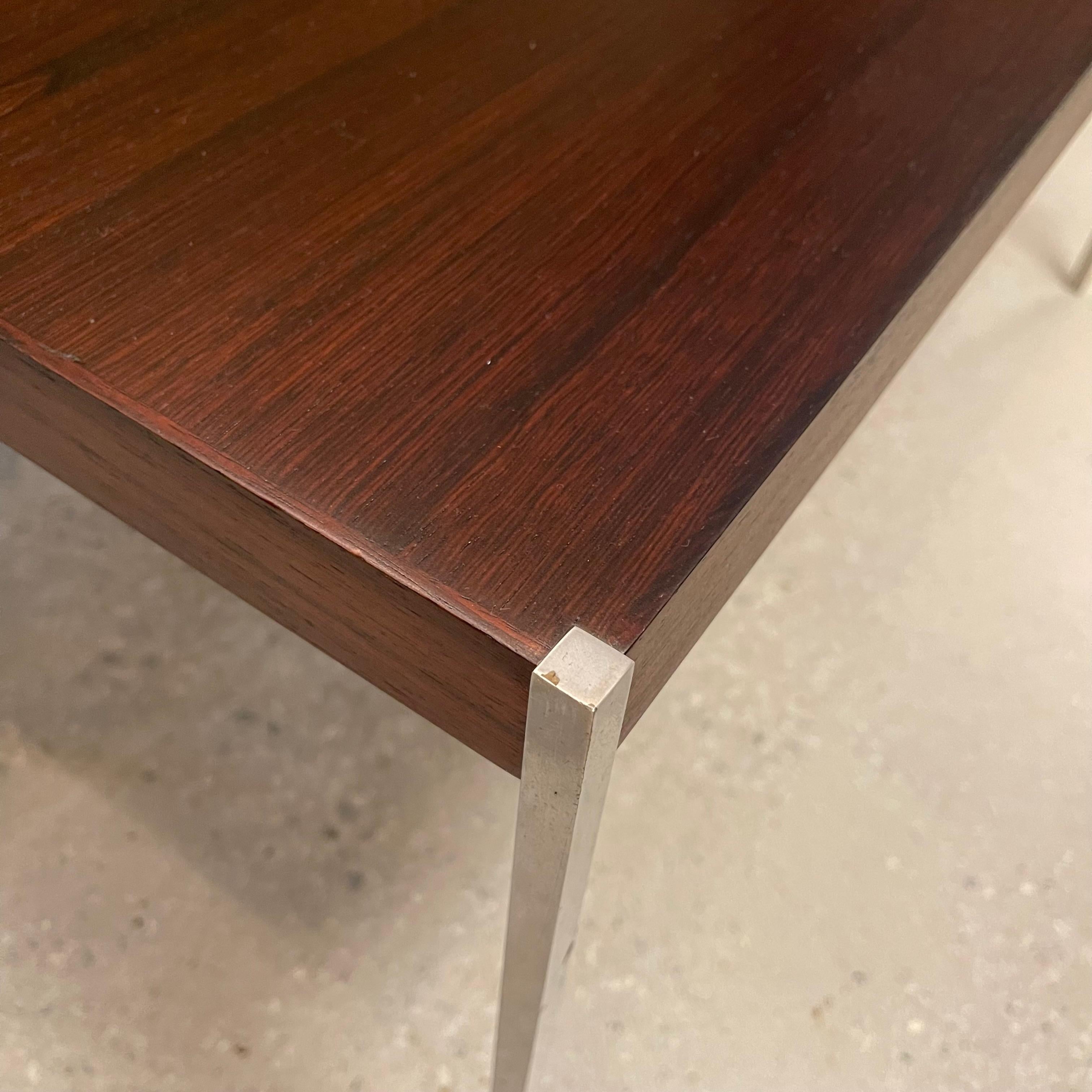 Rosewood & Steel Coffee Table By Uno & Östen Kristiansson For Luxus For Sale 5