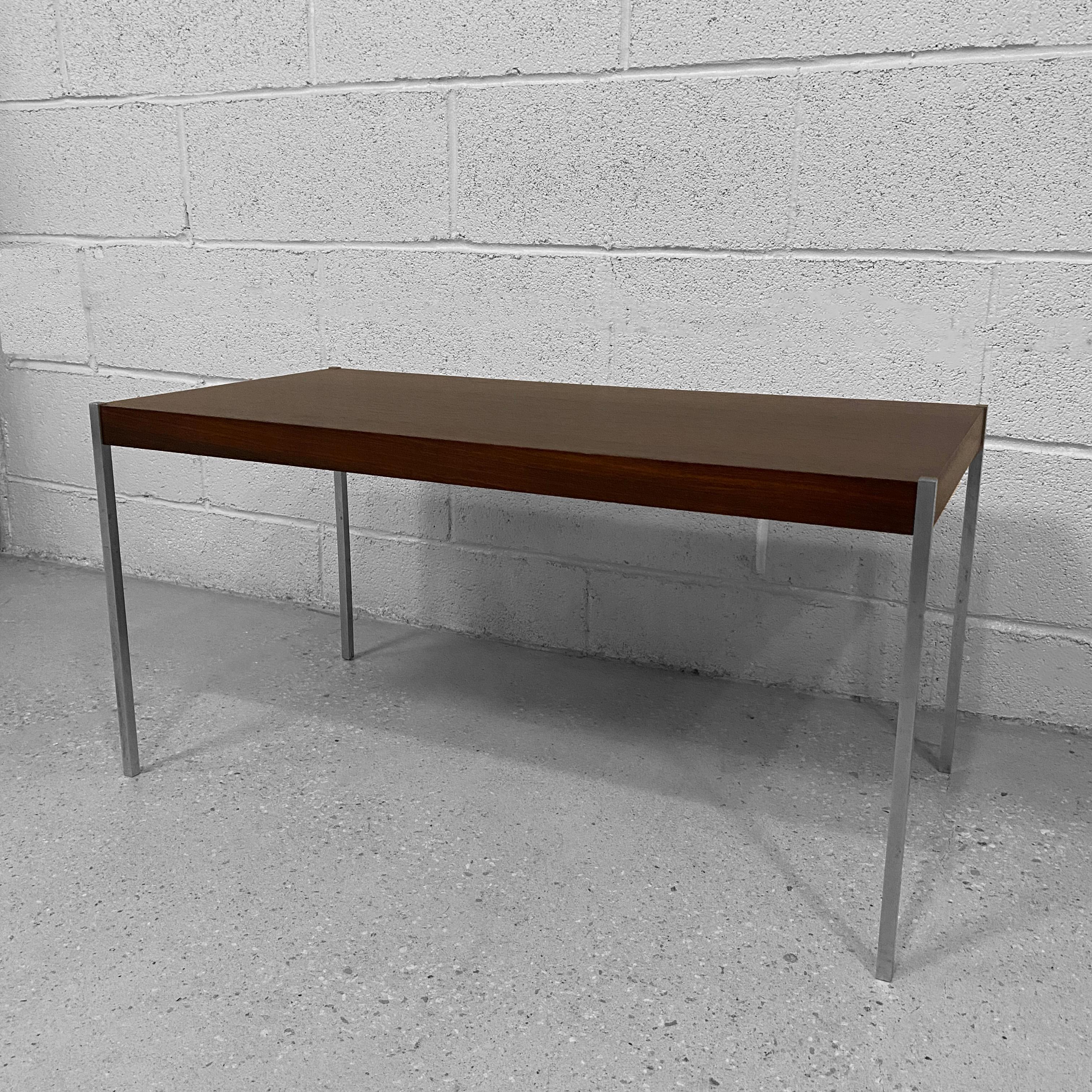 Swedish Rosewood & Steel Coffee Table By Uno & Östen Kristiansson For Luxus For Sale