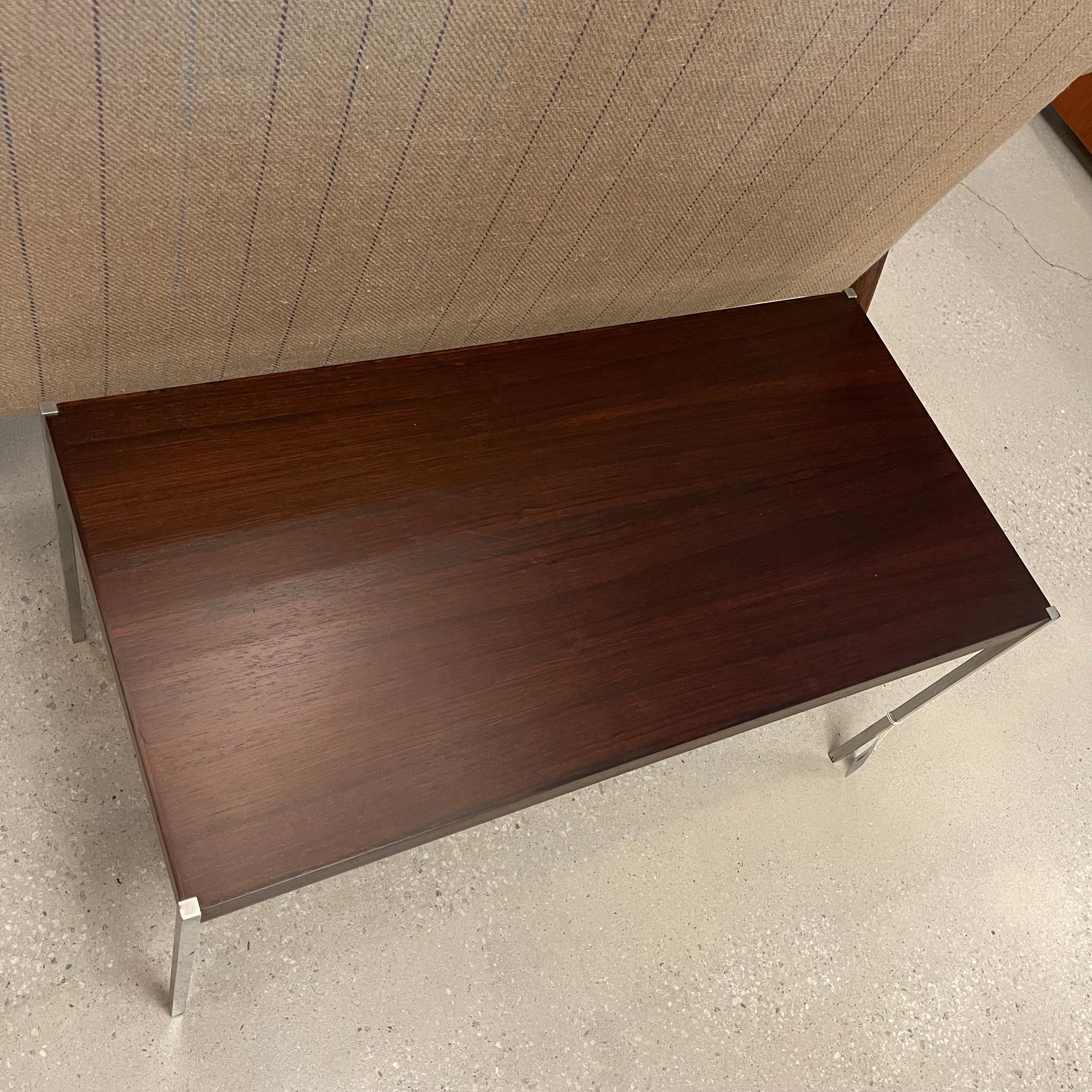 Rosewood & Steel Coffee Table By Uno & Östen Kristiansson For Luxus In Good Condition For Sale In Brooklyn, NY