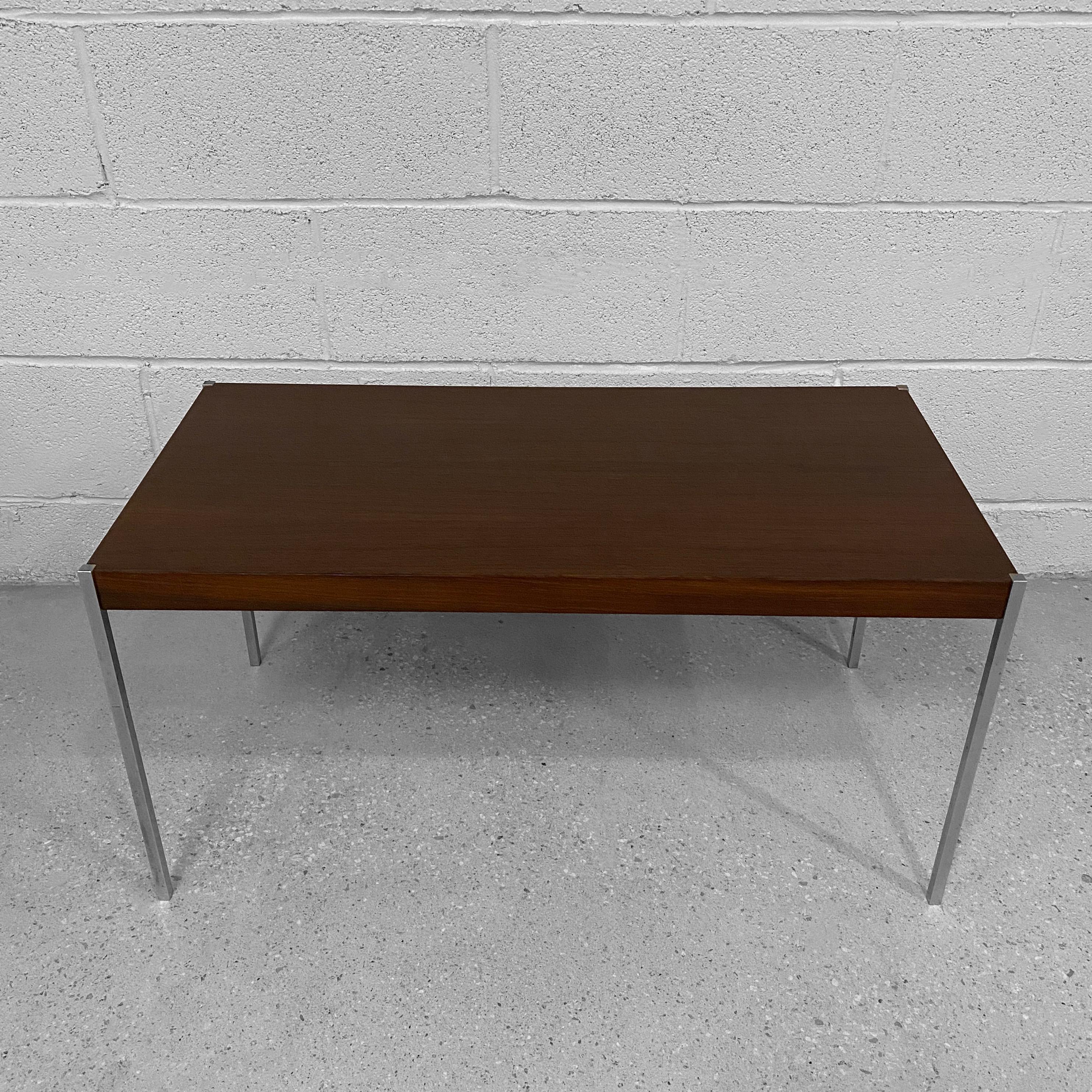 20th Century Rosewood & Steel Coffee Table By Uno & Östen Kristiansson For Luxus For Sale
