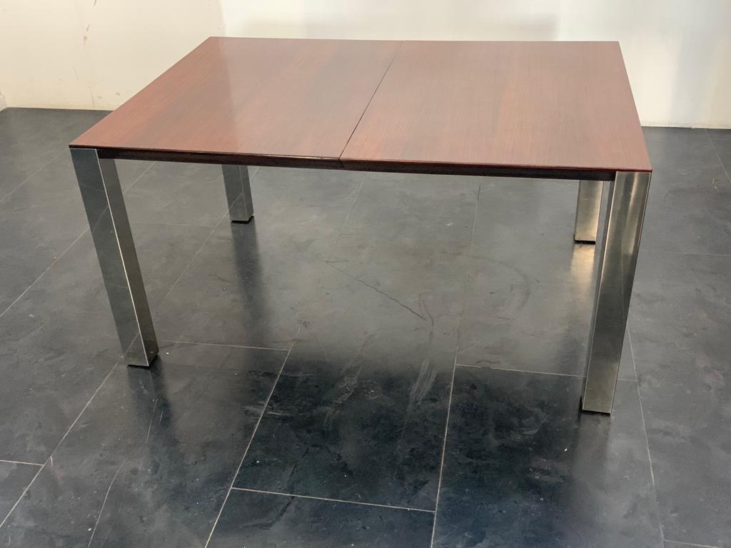 Rosewood & Steel Dining Table, 1970s For Sale 6