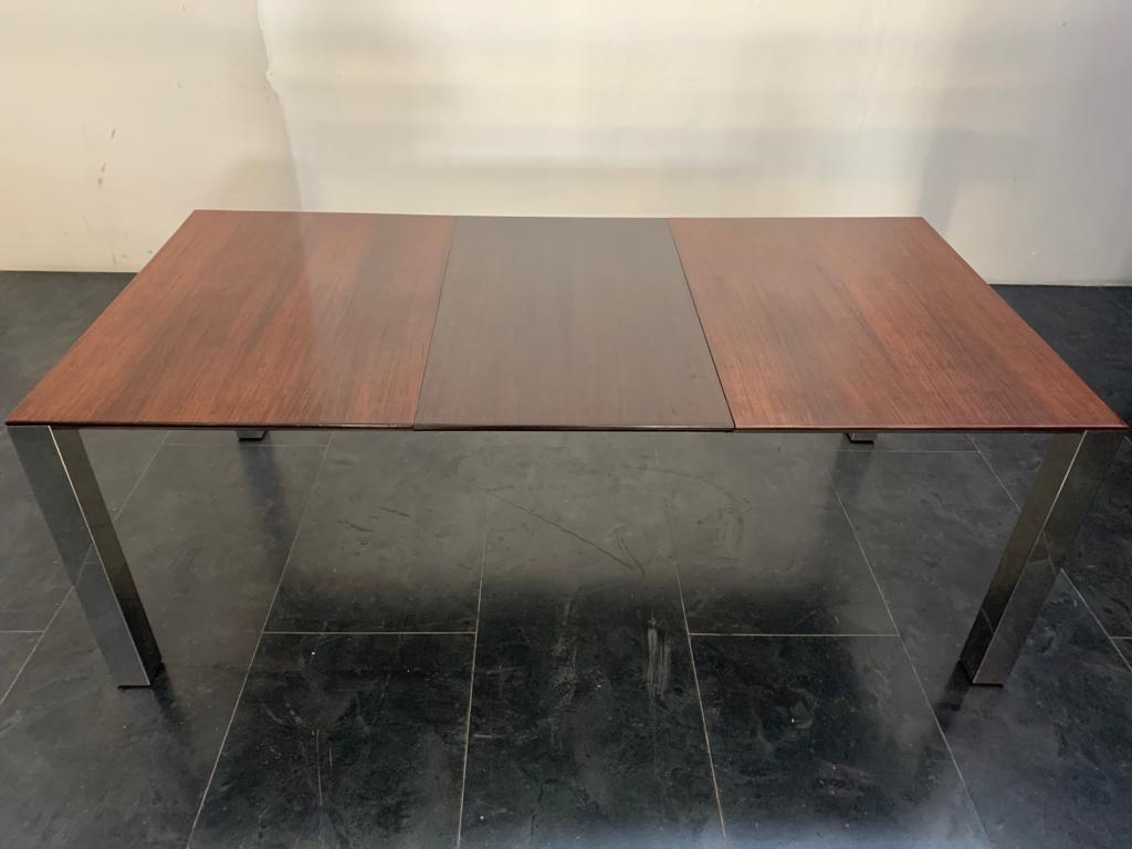 Rosewood & Steel Dining Table, 1970s For Sale 3