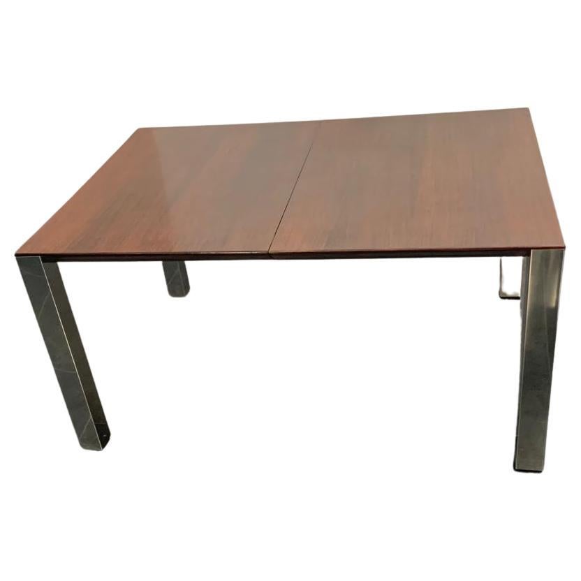 Rosewood & Steel Dining Table, 1970s For Sale