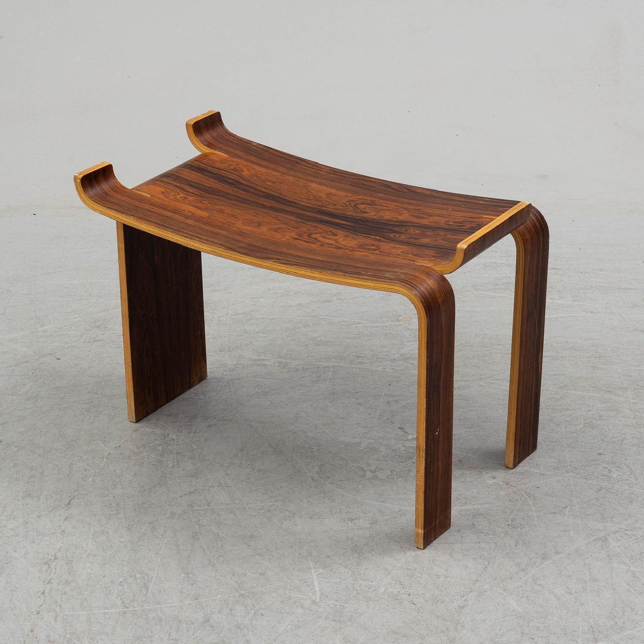 Scandinavian Modern Rosewood Stool by Kai Lyngfeldt Larsen for Liljevalchs, 1964 For Sale